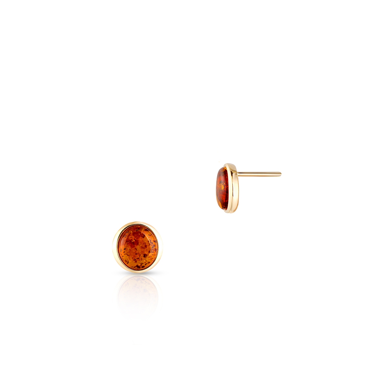 Kolczyki złote z bursztynem