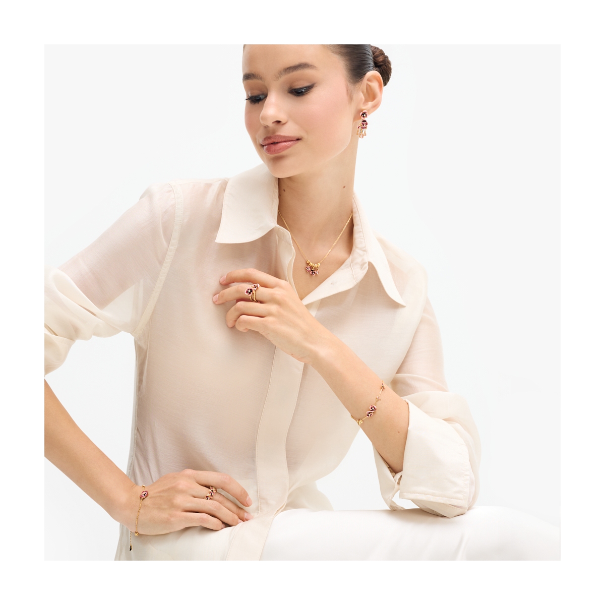 Kolczyki srebrne Kwiaty Nocy Bratki