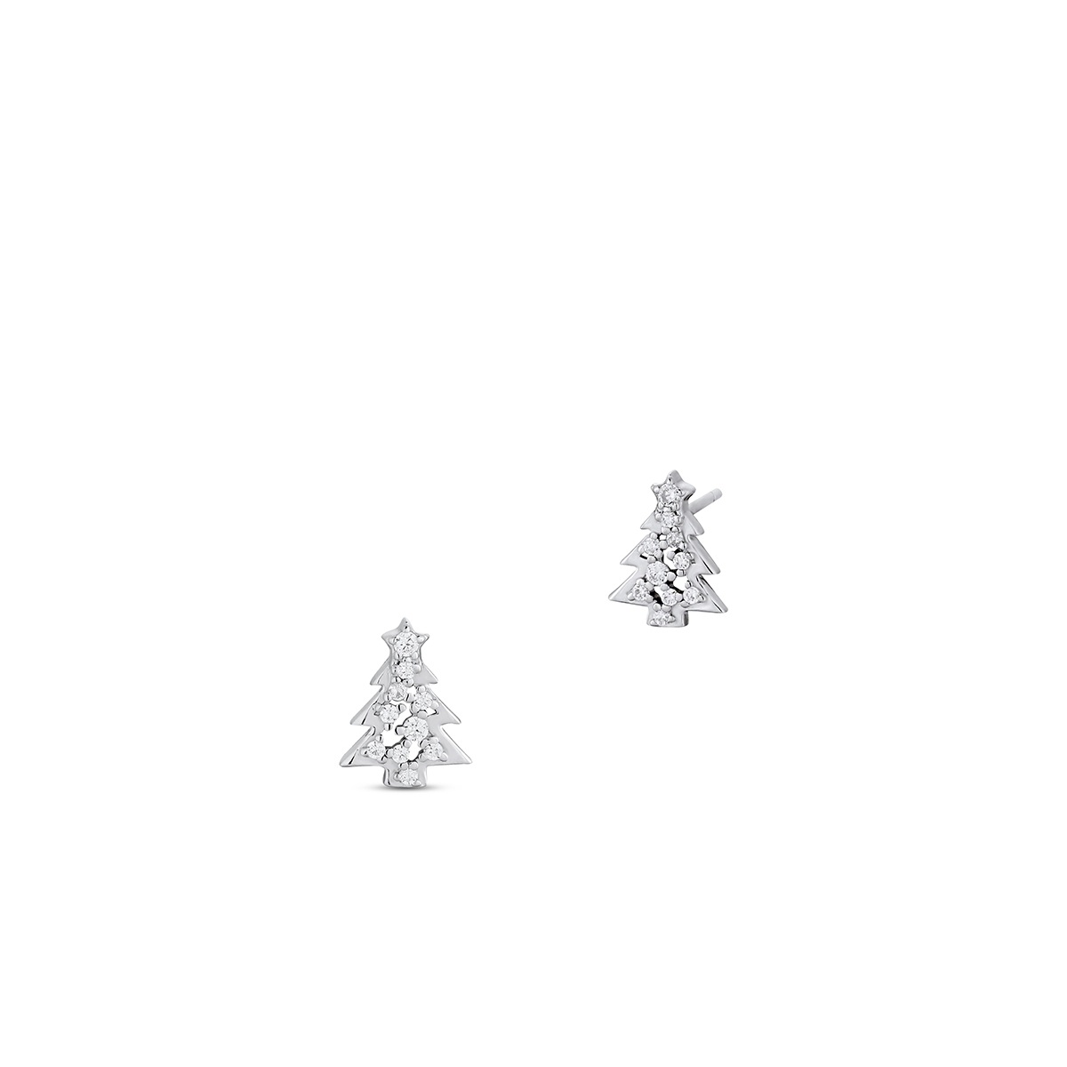 Kolczyki srebrne z motywem choinki