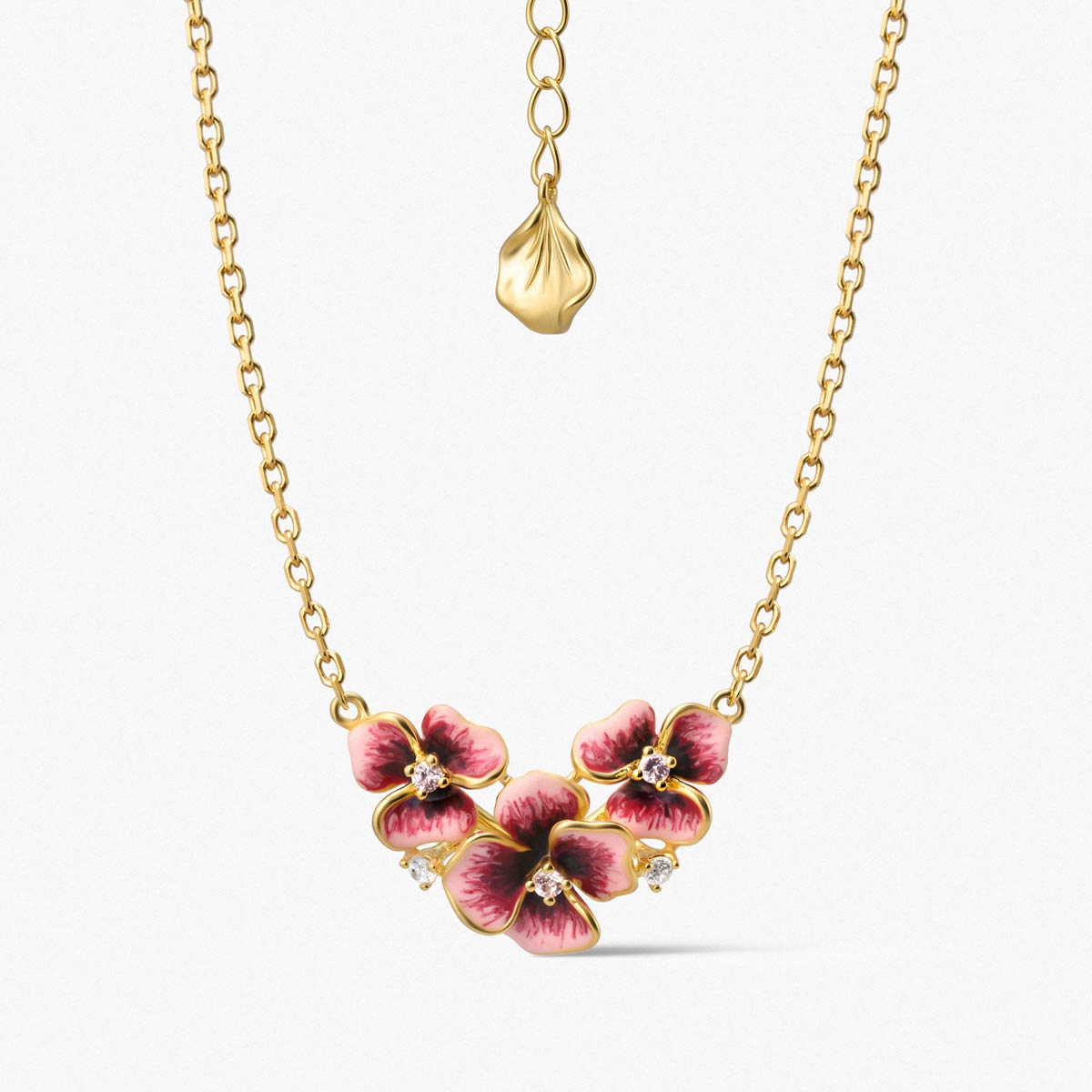 Naszyjnik srebrny Kwiaty Nocy Bratki