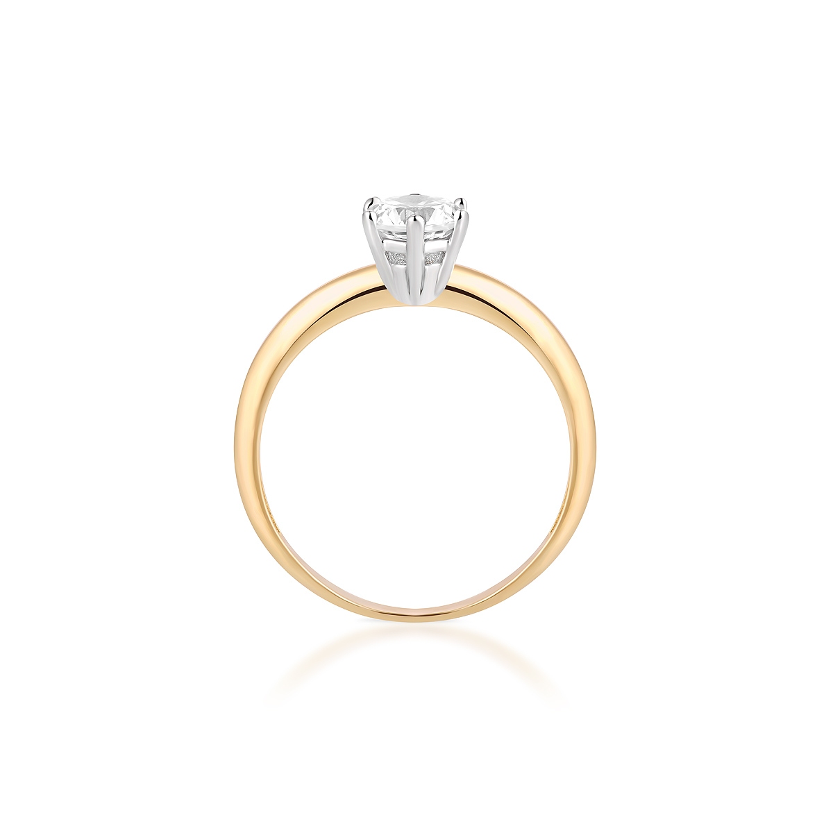 Pierścionek złoty z cyrkonią