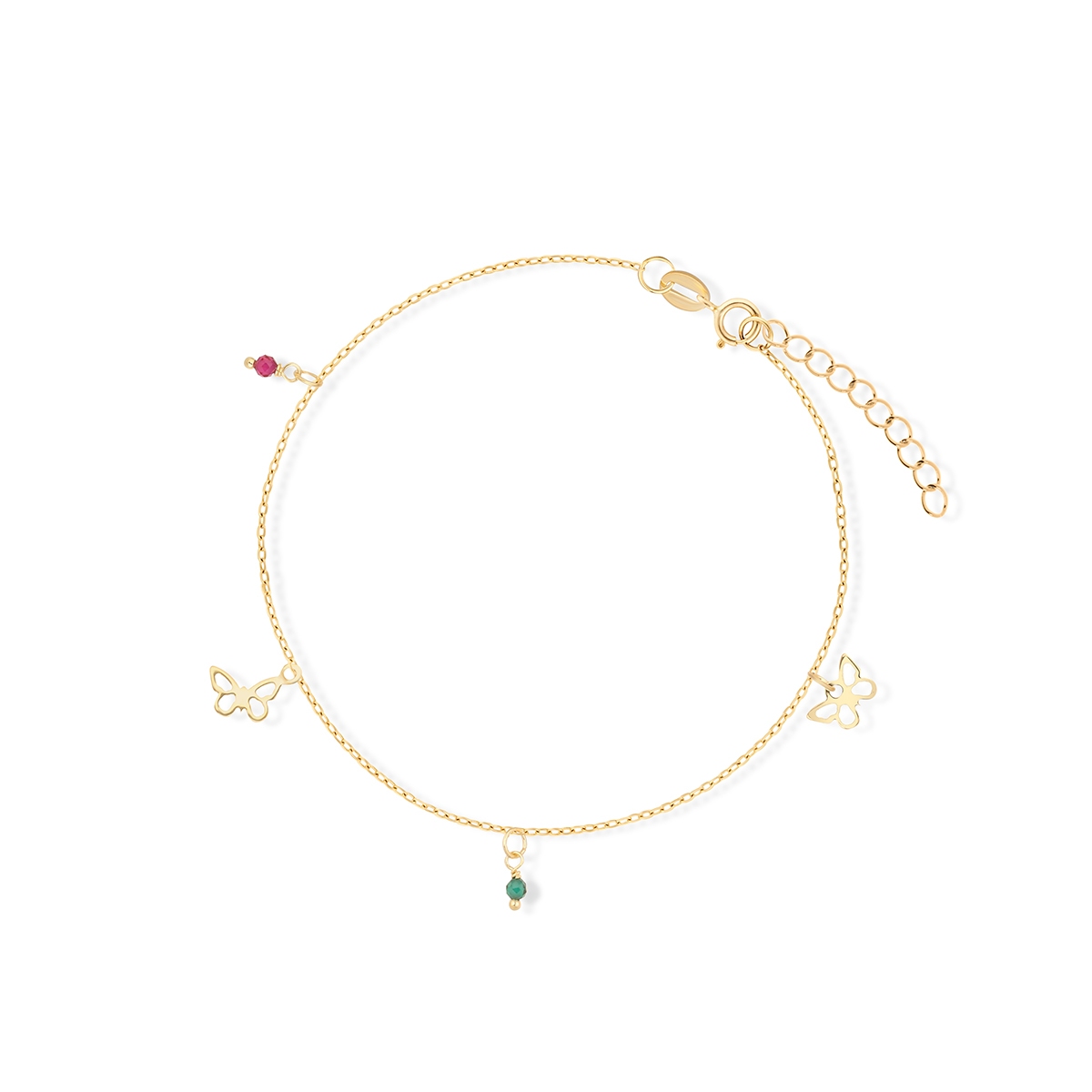 Bransoleta złota z motylkami