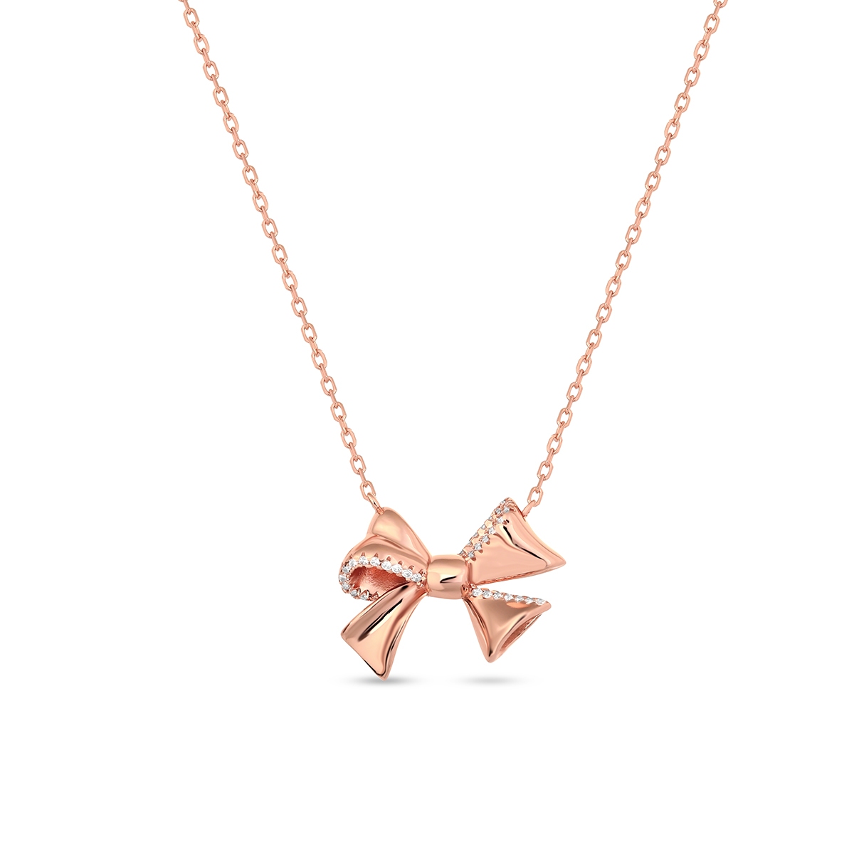 Naszyjnik srebrny z kokardą