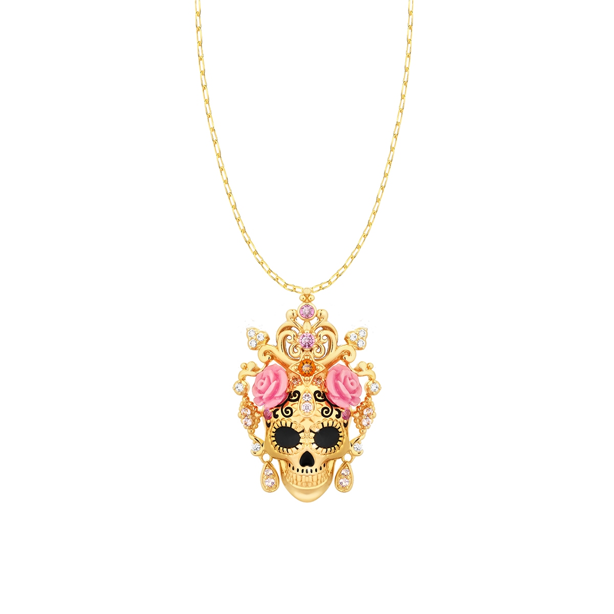 Wisiorek z motywem kolorowej czaszki Wonderland