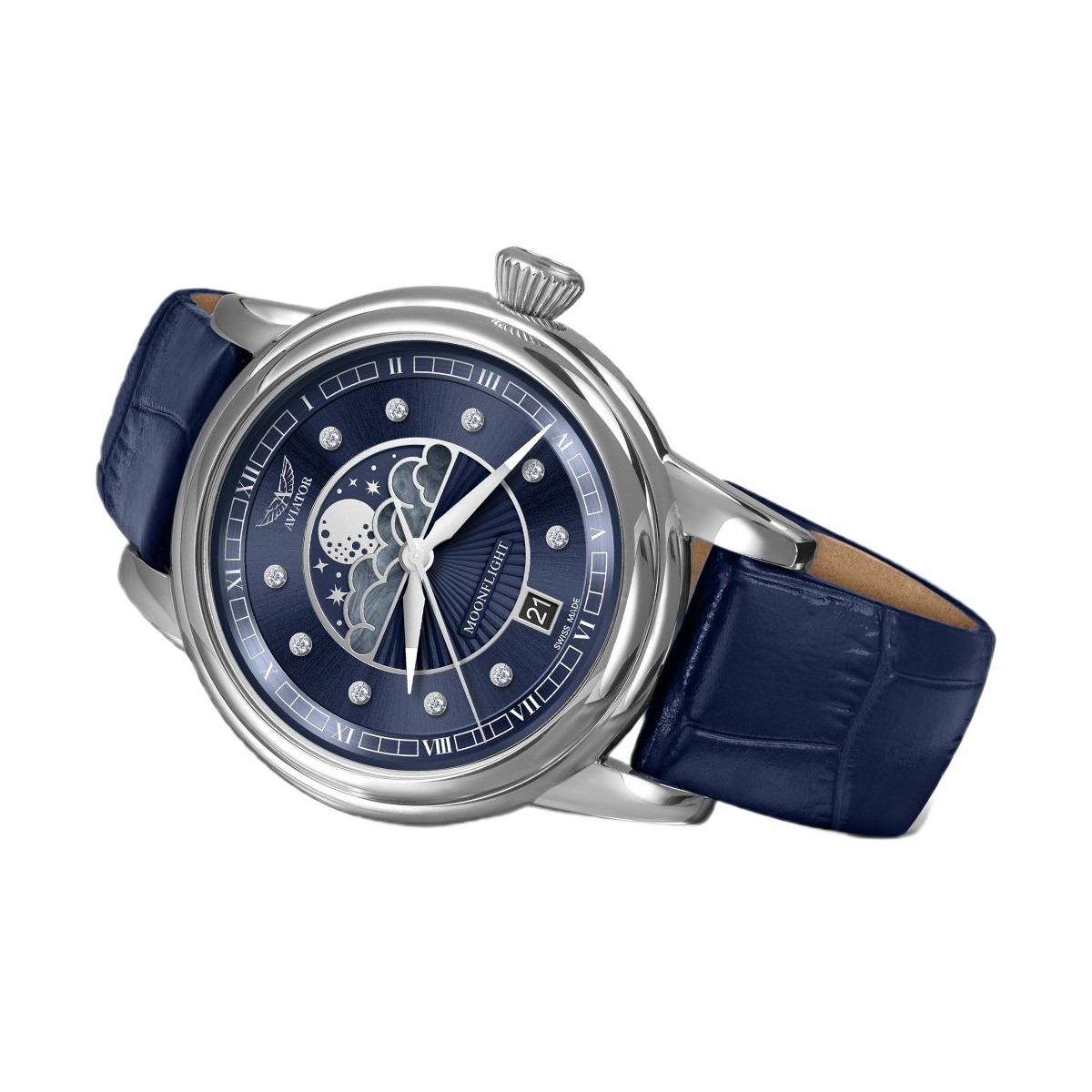 ZEGAREK AVIATOR DOUGLAS MOONFLIGHT DIAMOND EDITION