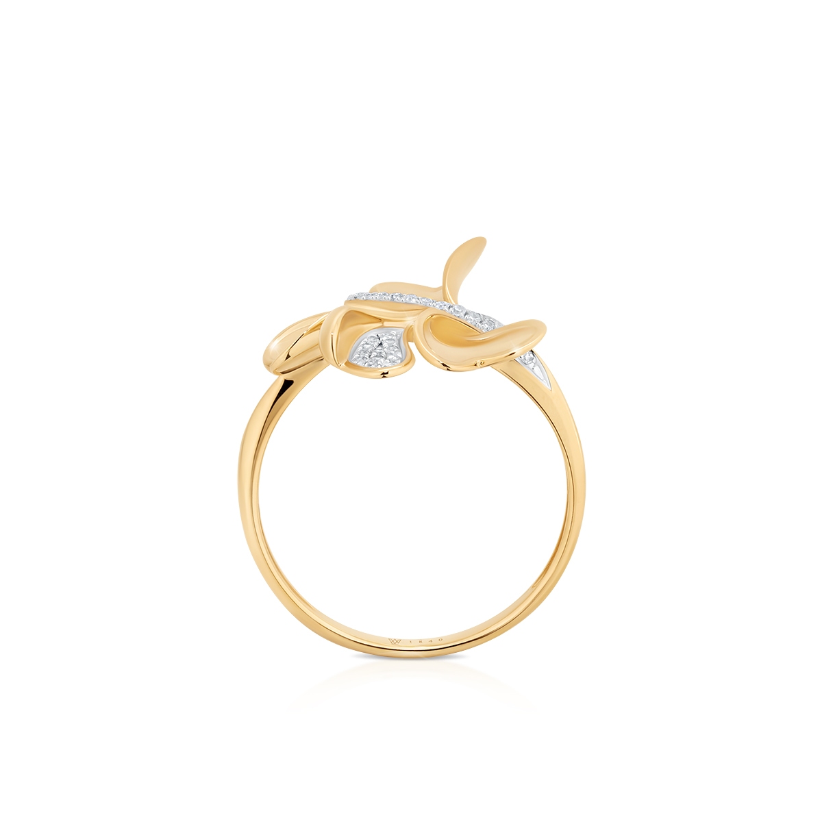 Pierścionek złoty z diamentami