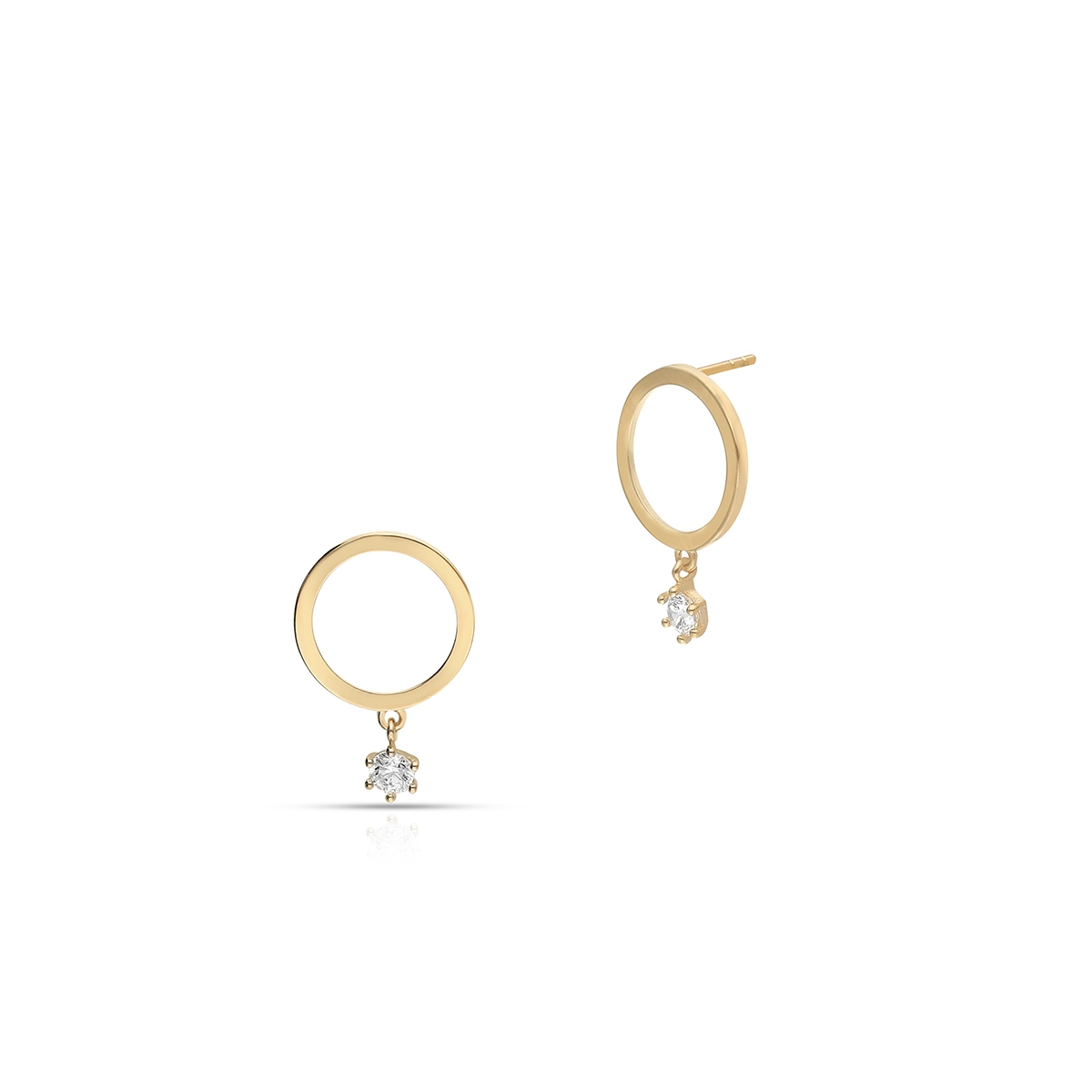 Kolczyki złote z cyrkoniami