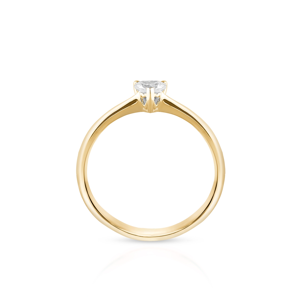 Pierścionek złoty z sercem i diamentem RECARLO