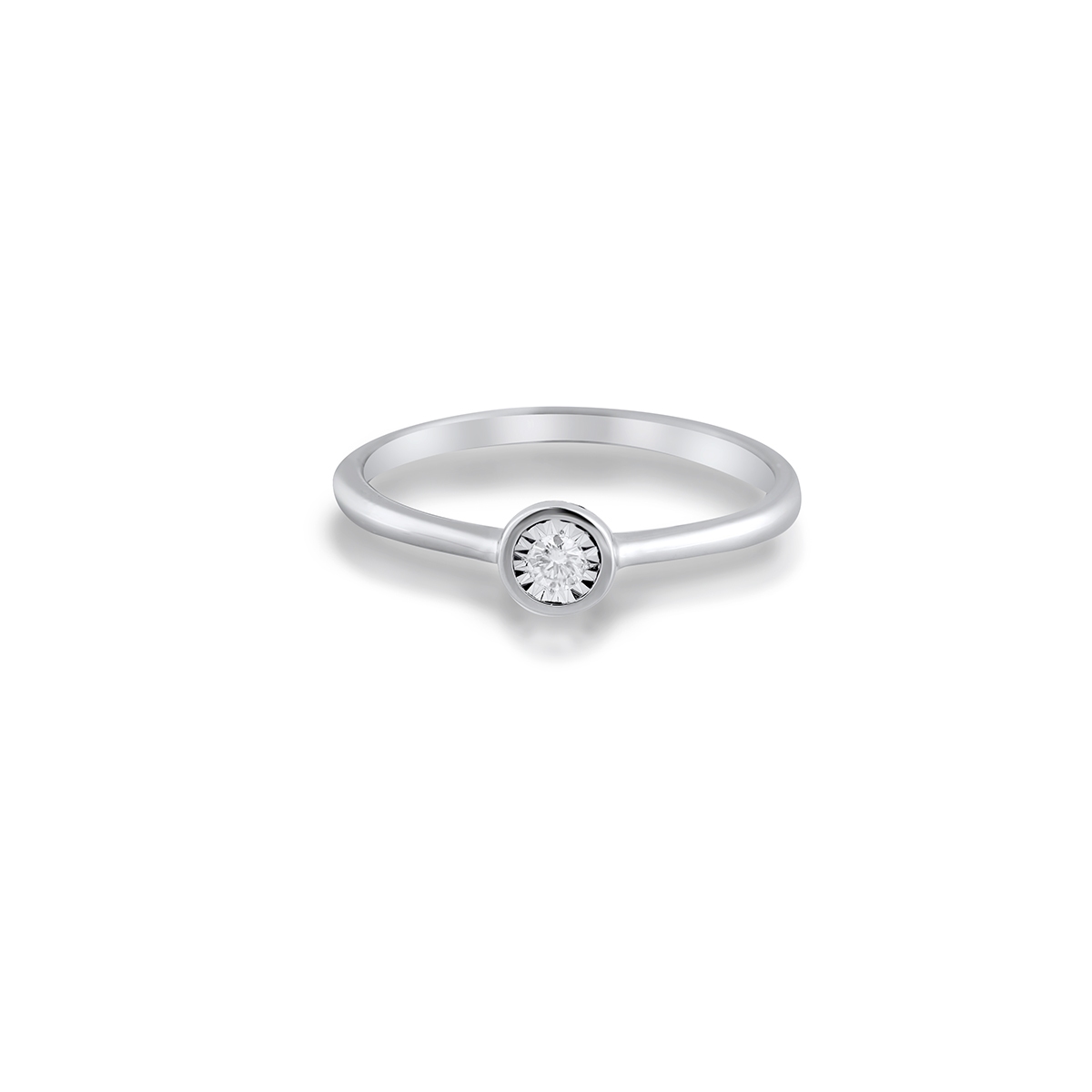 Pierścionek białe złoto z brylantem