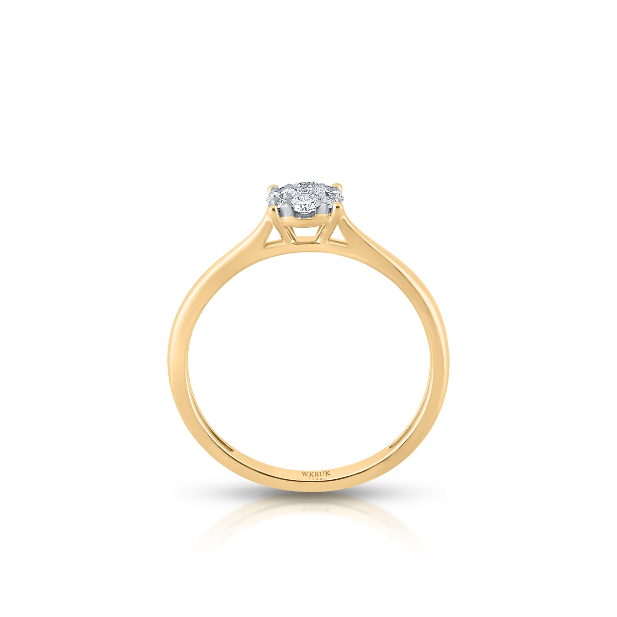 Pierścionek złoty z brylantami