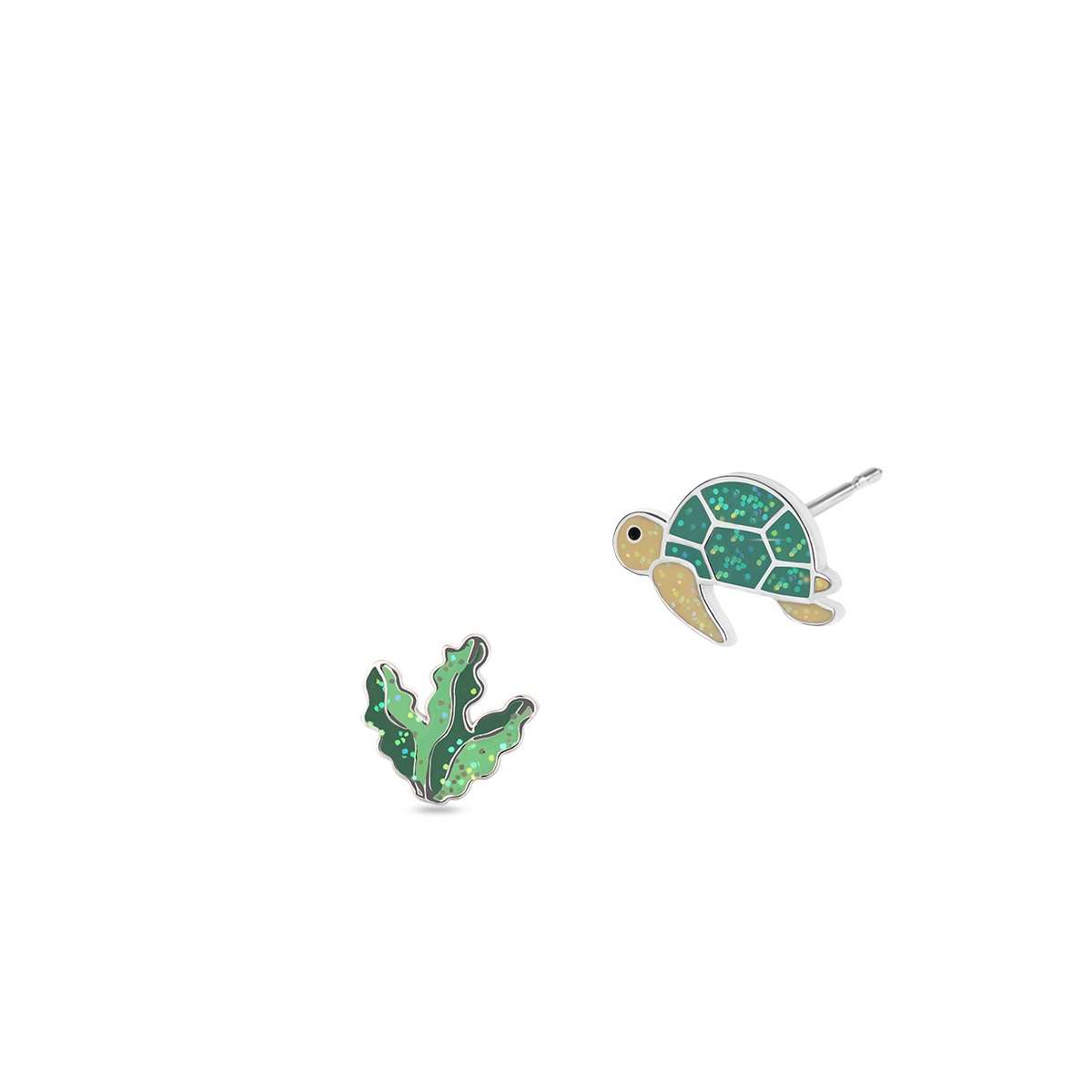 Kolczyki srebrne z żółwiem