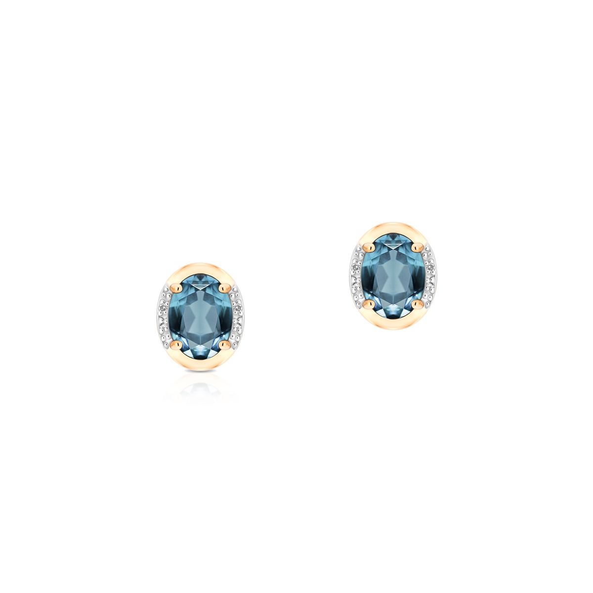 Kolczyki z diamentem i topazem