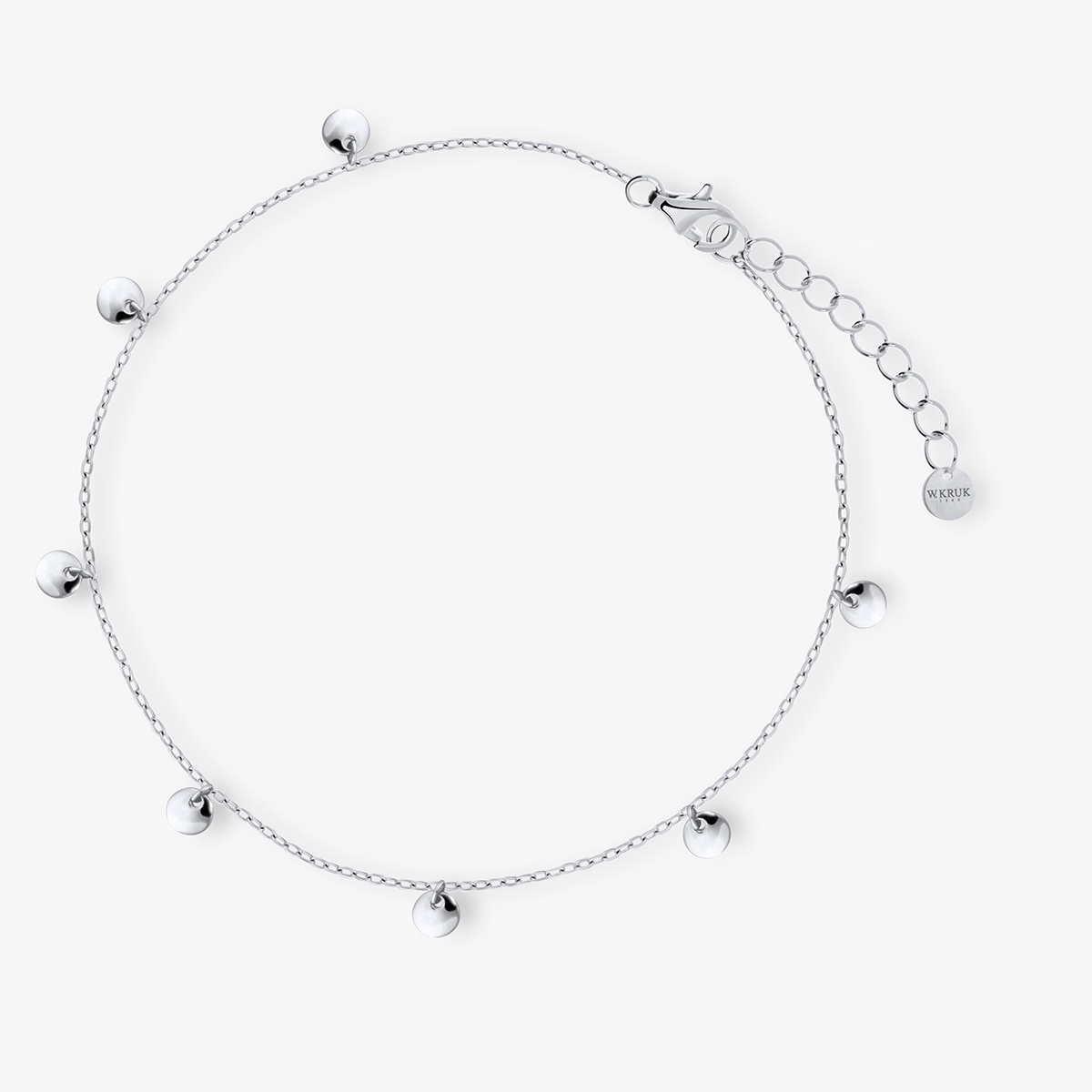 Bransoleta srebrna na nogę