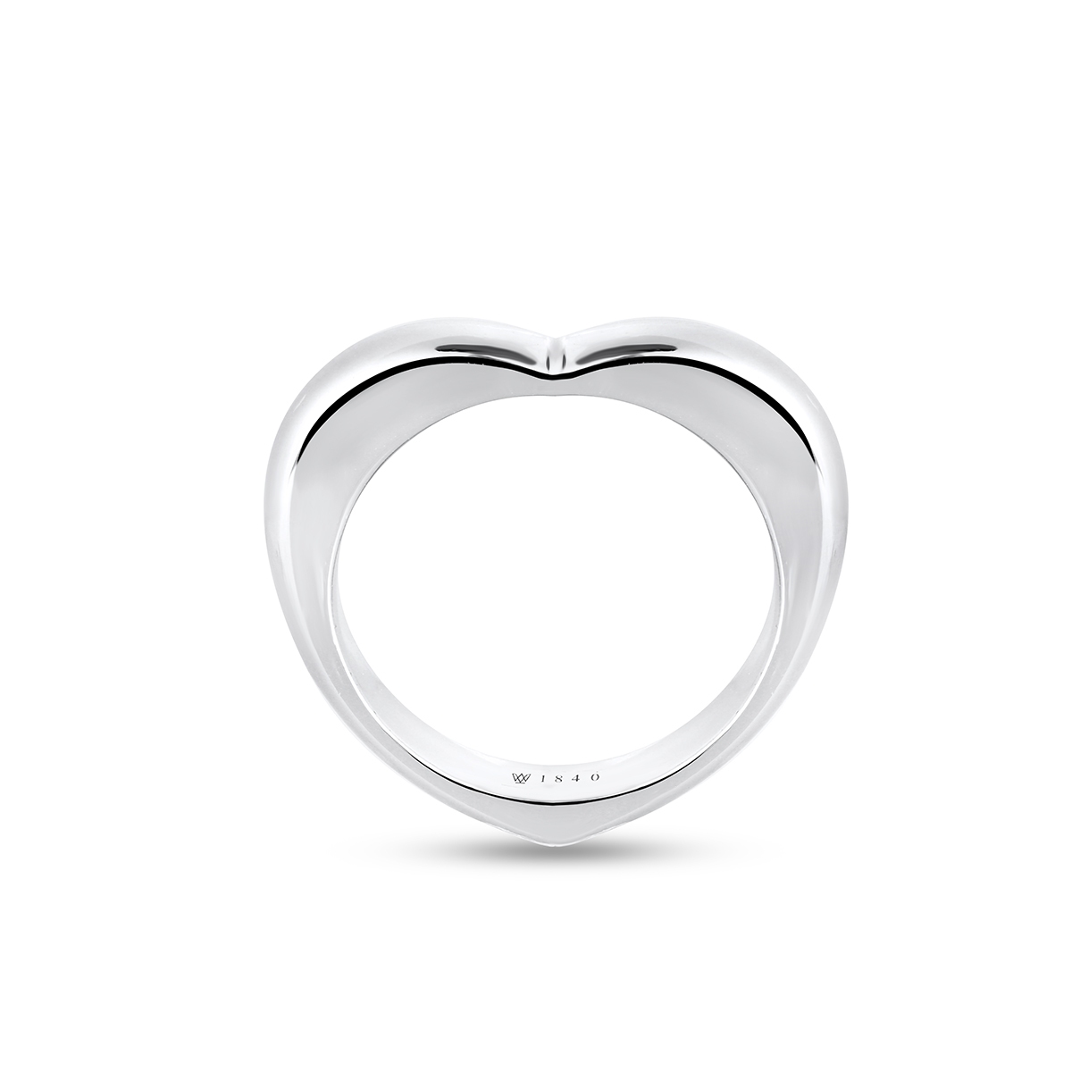 Pierścionek srebrny w kształcie serca