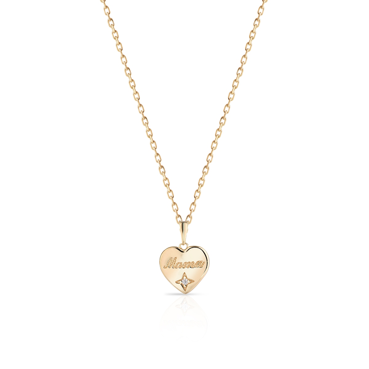 Wisiorek złoty serce z cyrkonią