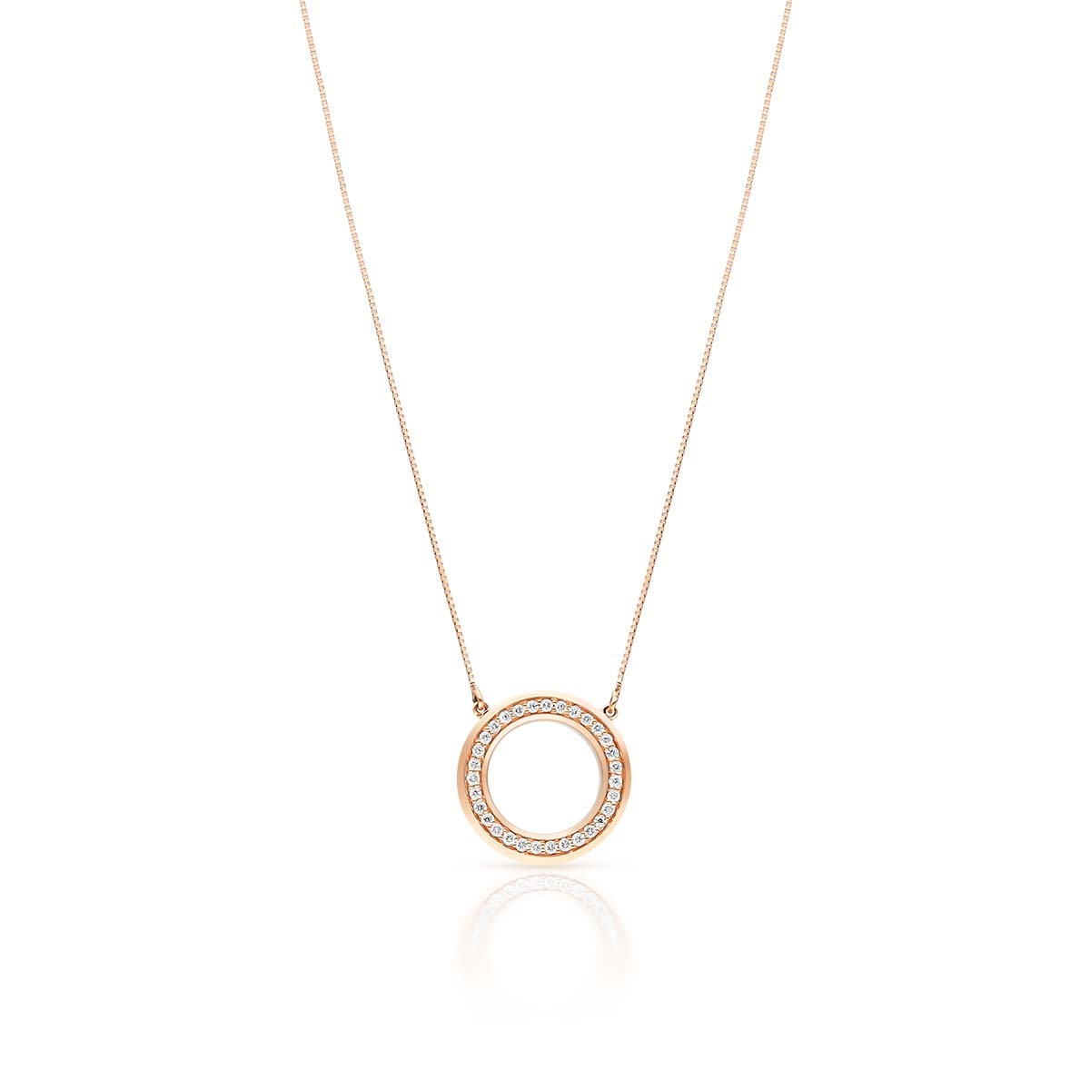 Naszyjnik różowe złoto z brylantami