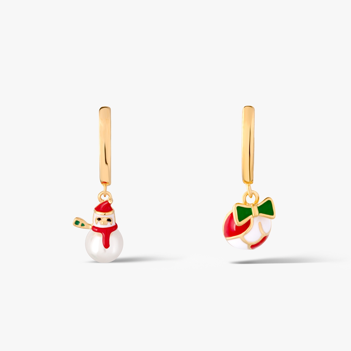 Kolczyki srebrne z perłą i kolorową emalią