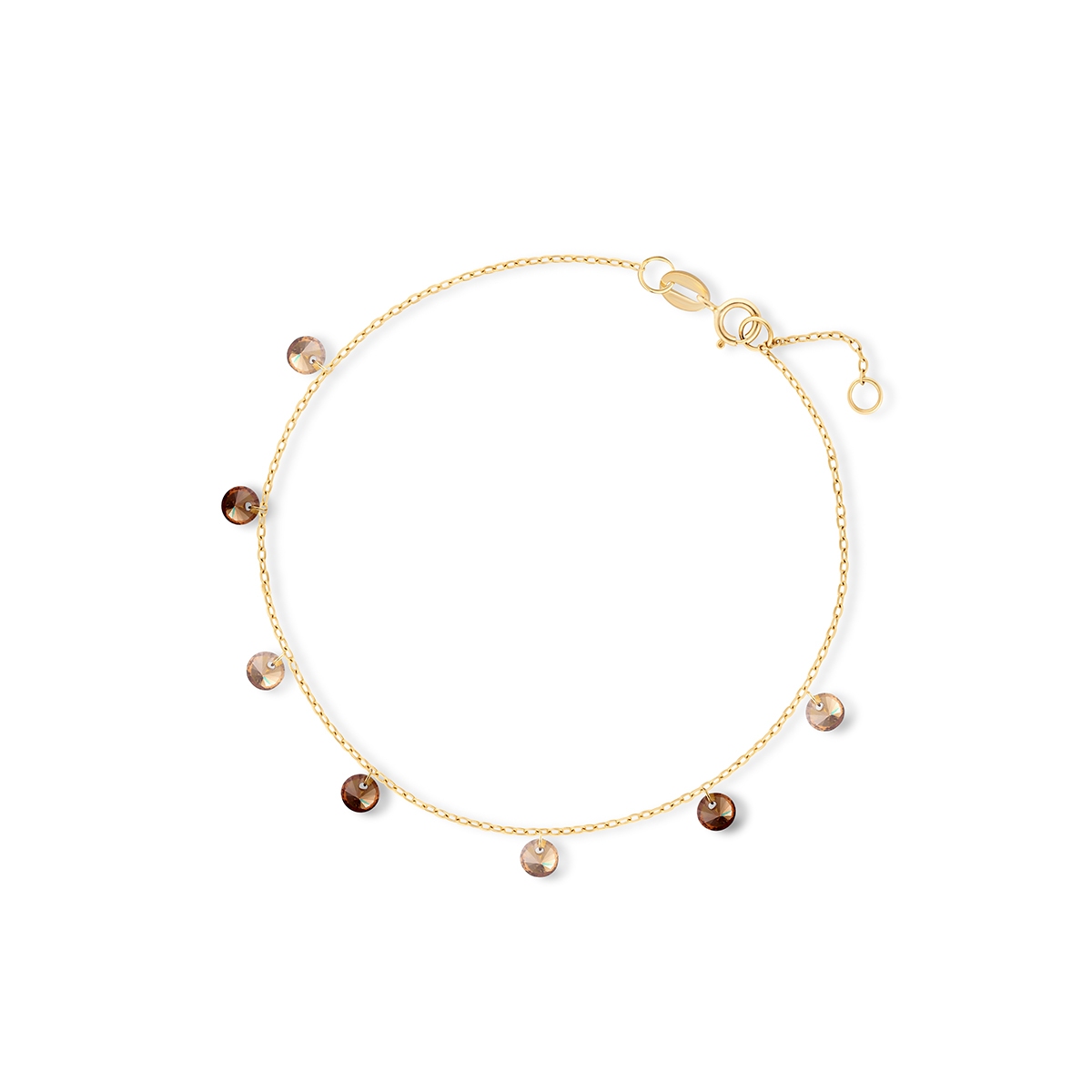 Bransoleta złota z kolorowymi cyrkoniami