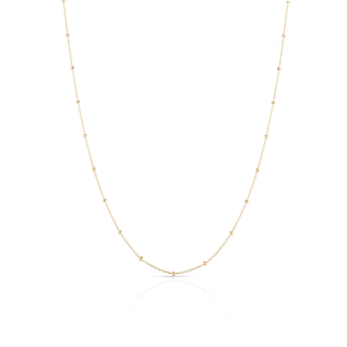 Łańcuszek złoty ankier z kulkami