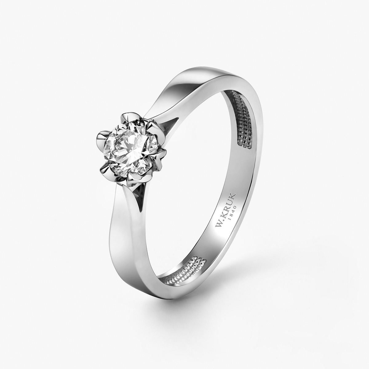 Pierścionek zaręczynowy złoty Romantyczny