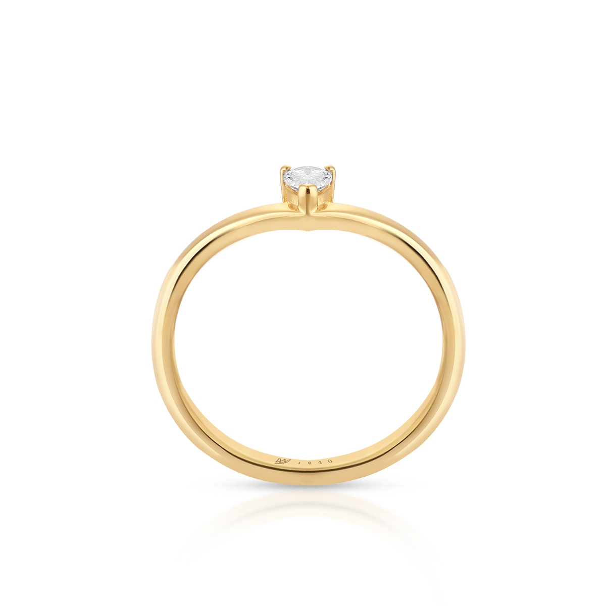 Pierścionek srebrny pozłacany z cyrkonią