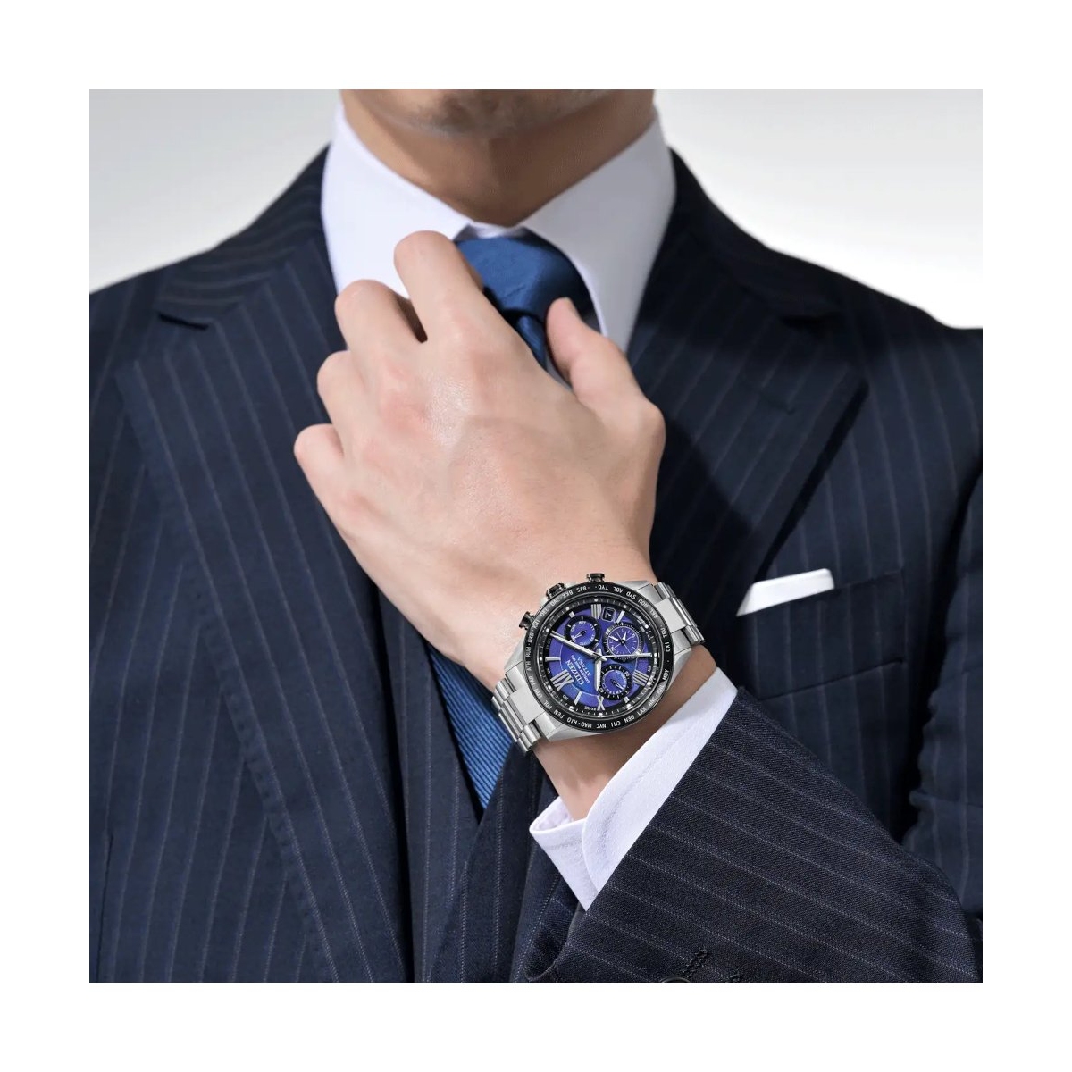 ZEGAREK CITIZEN SATELLITE WAVE GPS SUPER TITANIUM UNITE WITH BLUE LIMITED EDITION