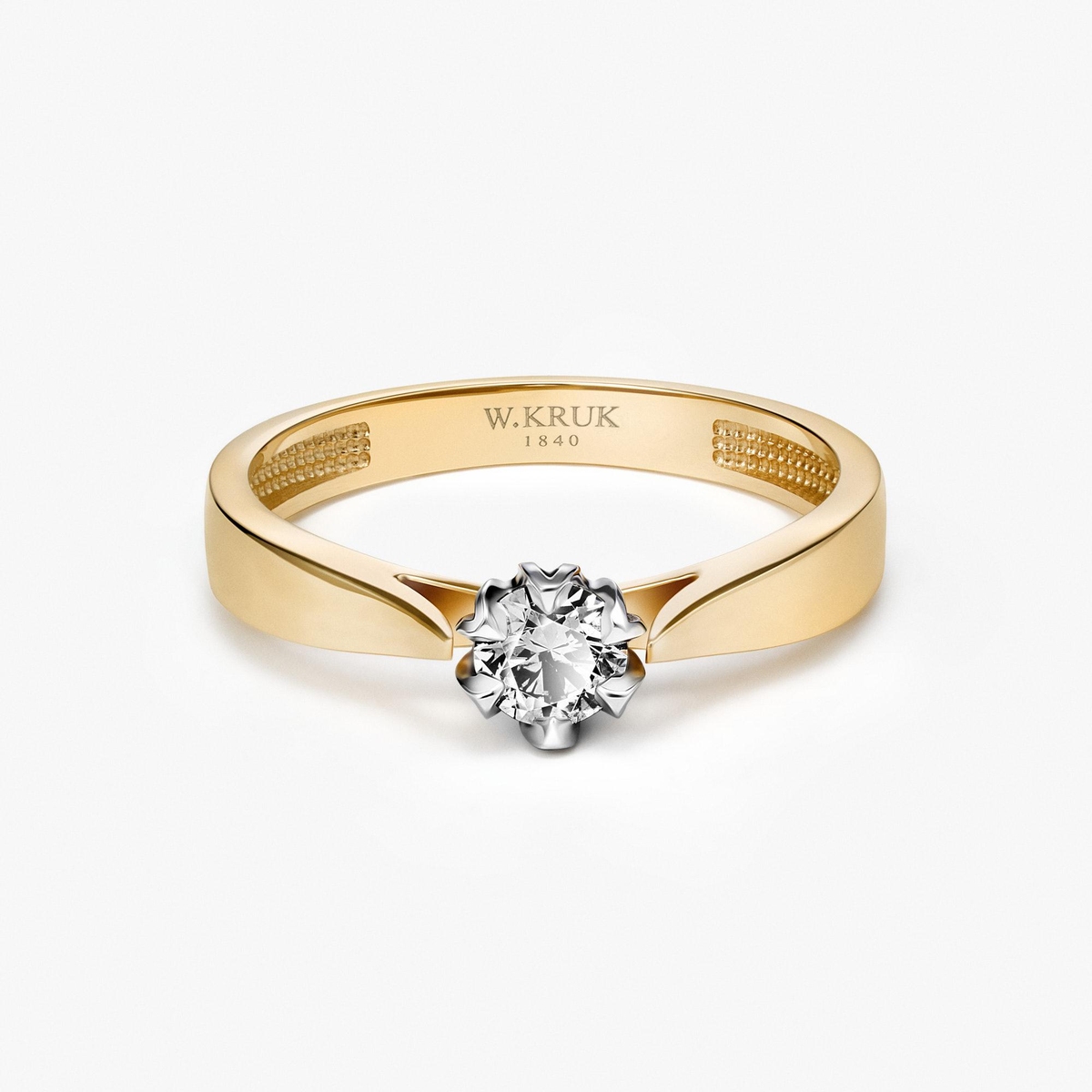 Pierścionek zaręczynowy złoty Romantyczny