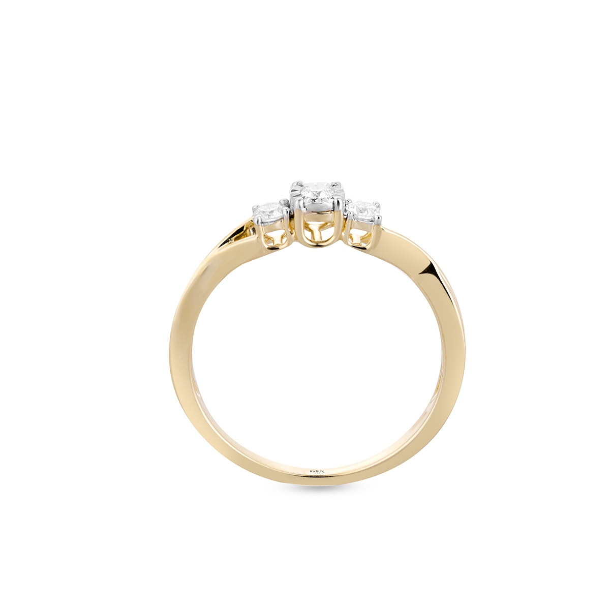 Pierścionek złoty z diamentami