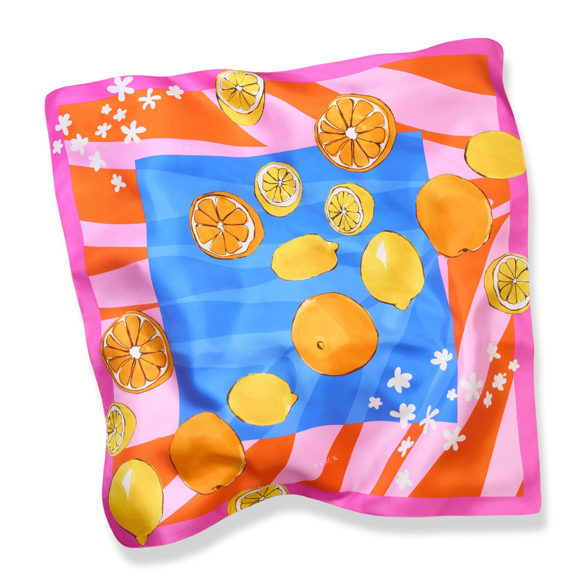 Chusta Jedwabna Kwiaty Nocy Cytrusy