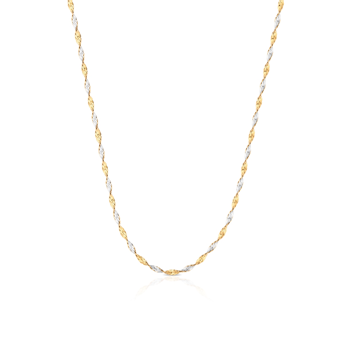 Łańcuszek złoty bicolor singapur