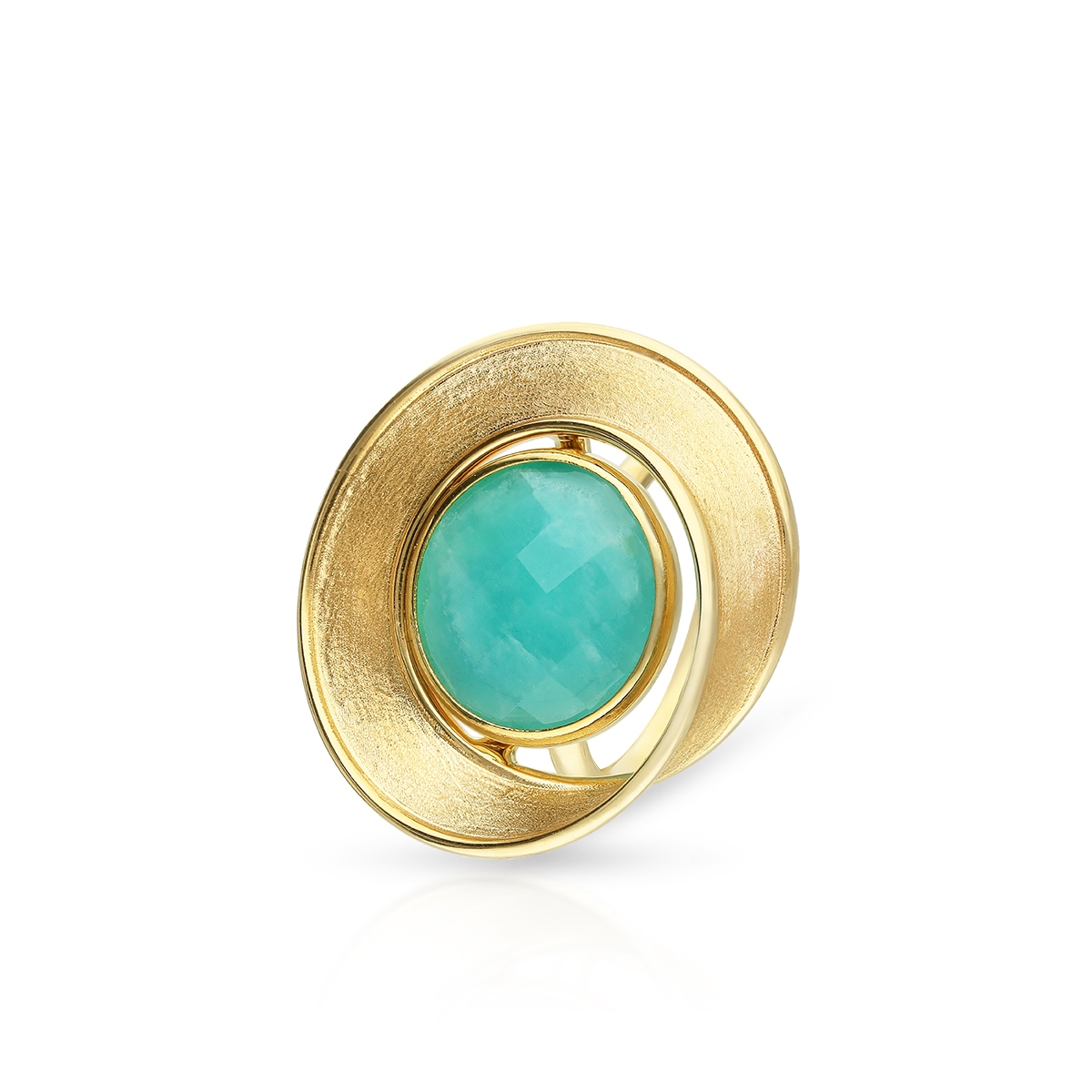 Pierścionek złoty z amazonitem