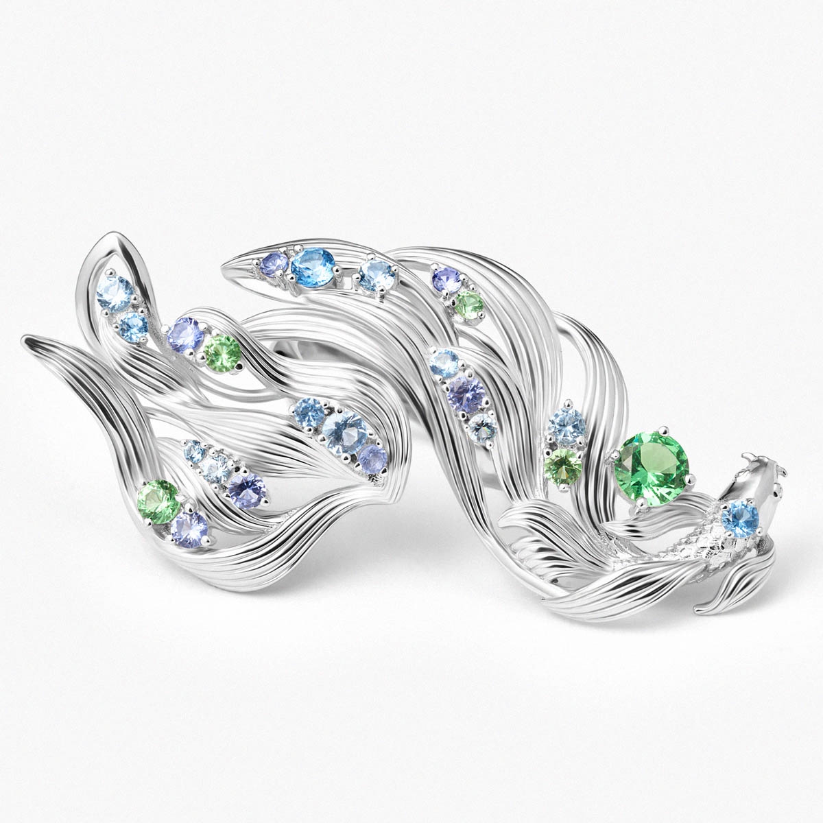 Pierścionek srebrny KOI