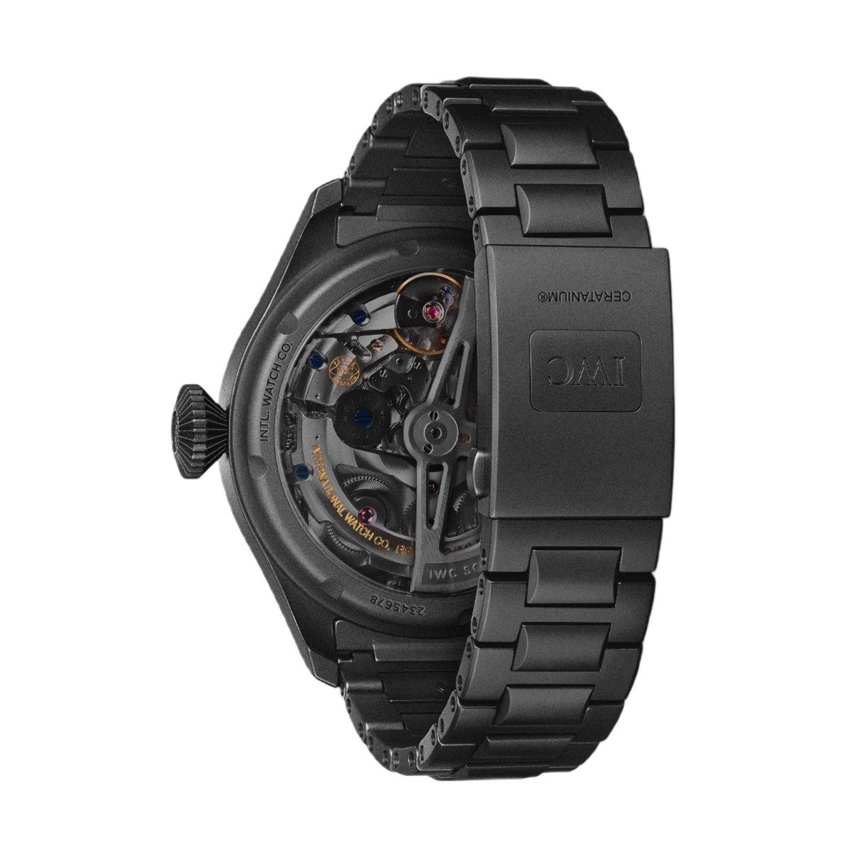 ZEGAREK IWC SCHAFFHAUSEN BIG PILOT'S PERPETUAL CALENDAR TOP GUN CERATANIUM