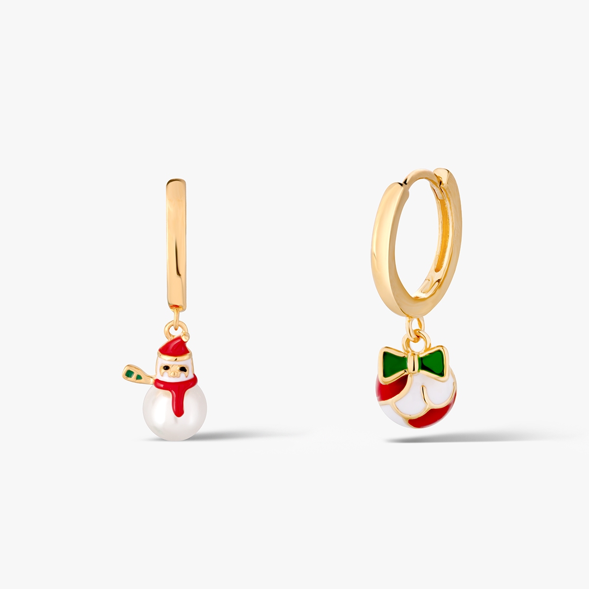 Kolczyki srebrne z perłą i kolorową emalią