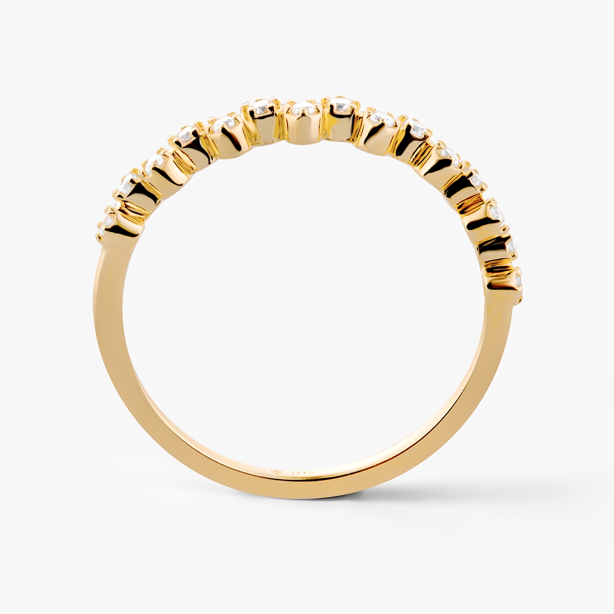 Pierścionek srebrny pozłacany z cyrkoniami