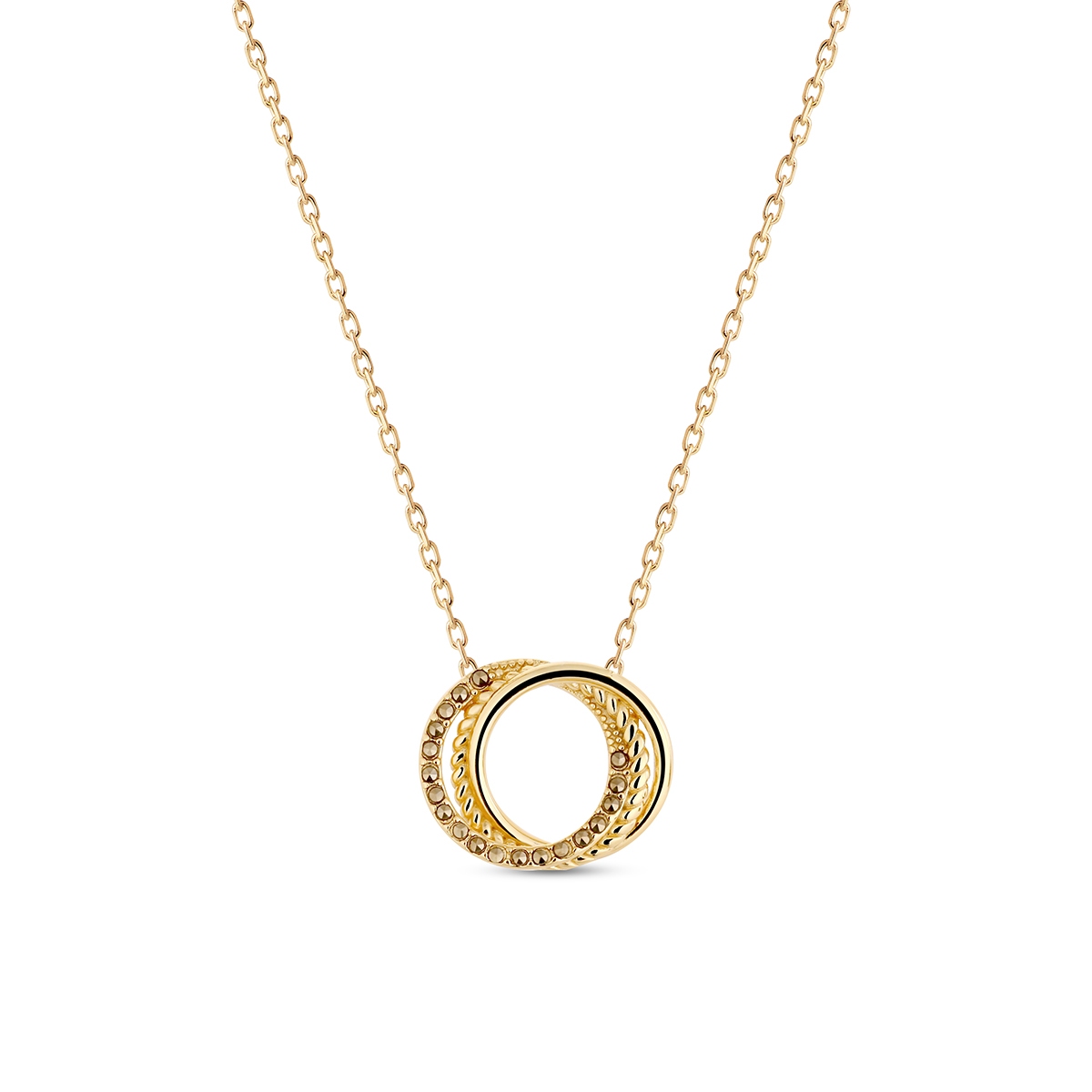 Naszyjnik srebrny pozłacany z markasytami