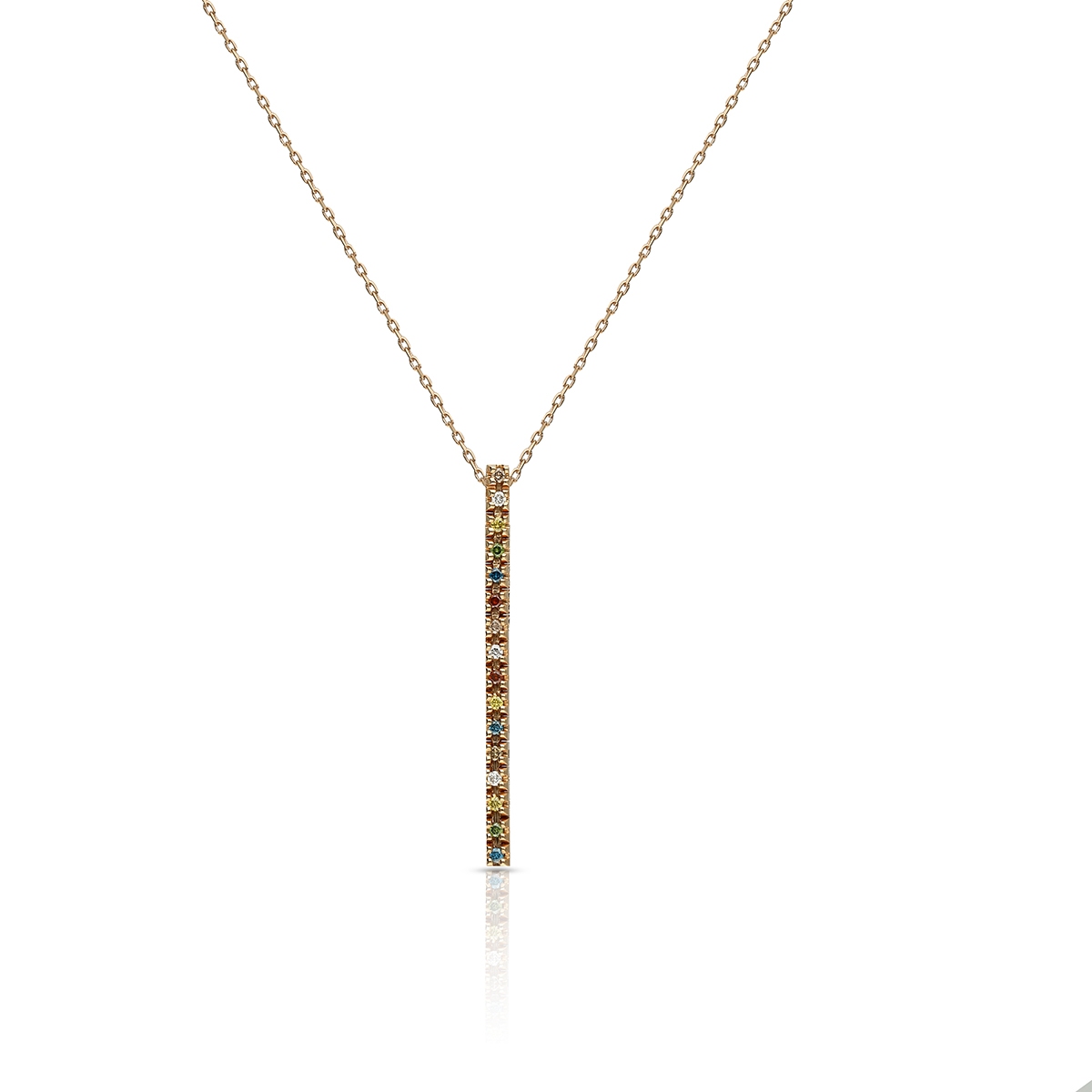 Naszyjnik różowe złoto z brylantami