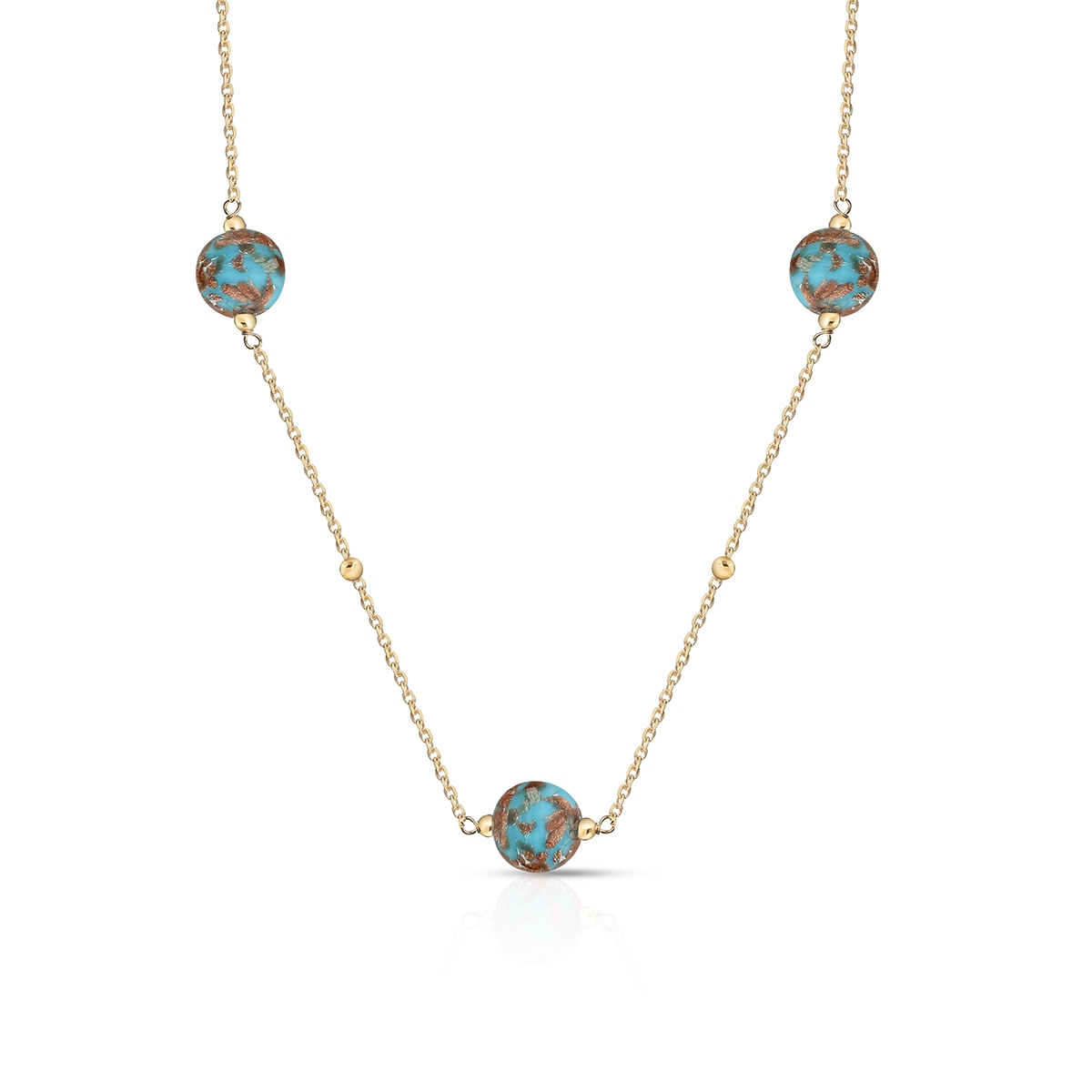 Naszyjnik złoty ze szkłem Murano