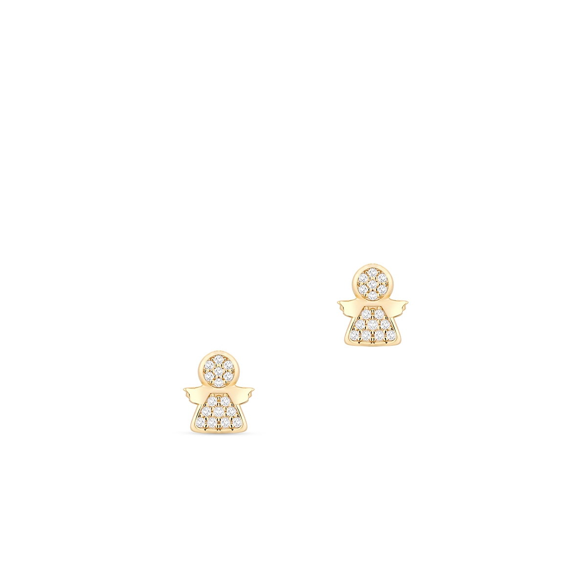 Kolczyki srebrne pozłacane aniołki