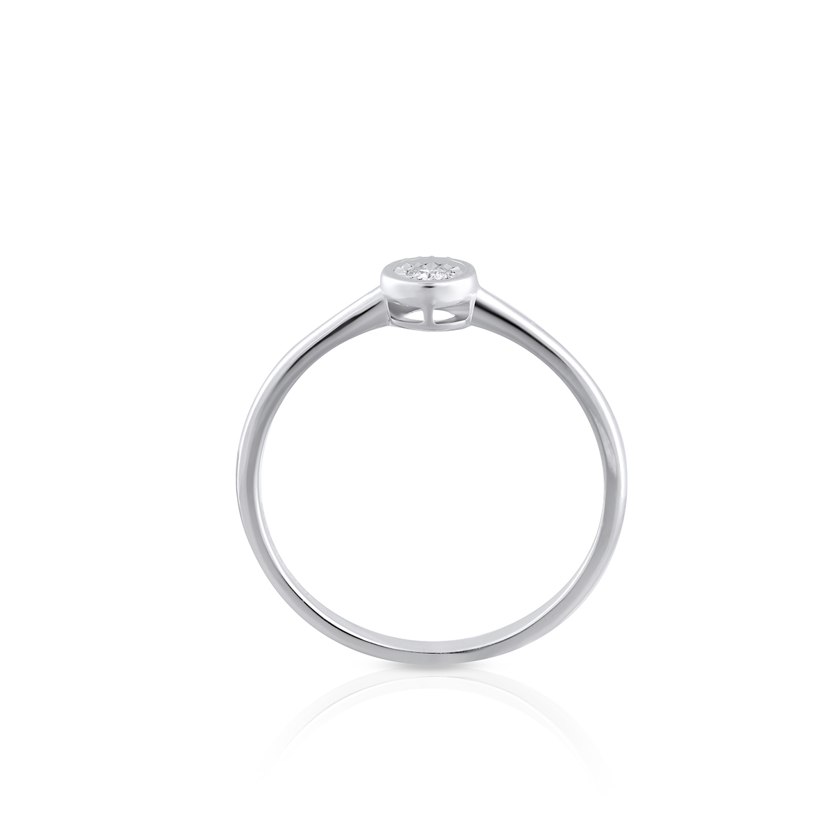 Pierścionek białe złoto z brylantem