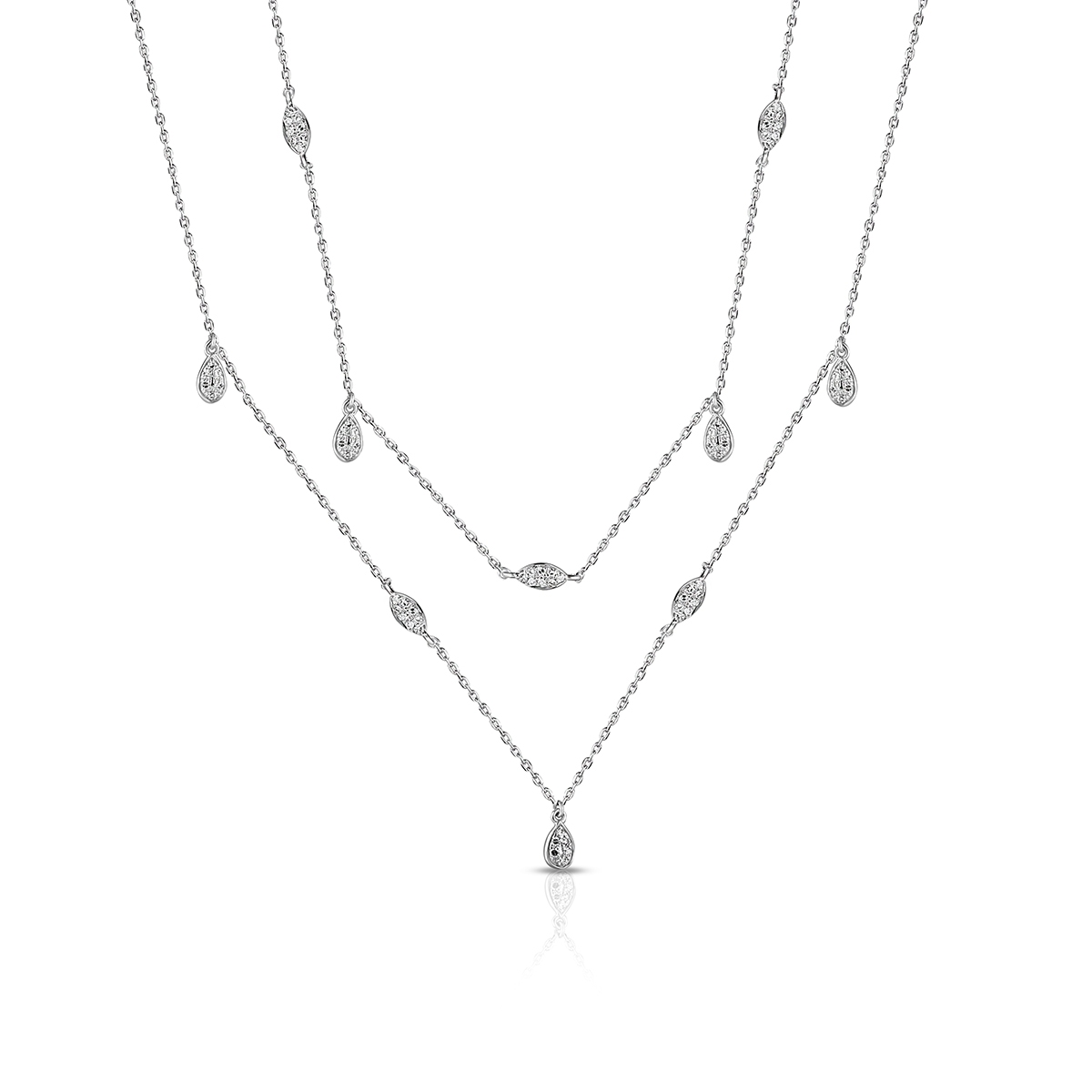 Naszyjnik białe złoto z diamentami