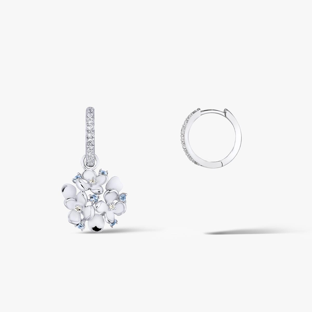 Kolczyki srebrne Kwiaty Nocy Biały Bez