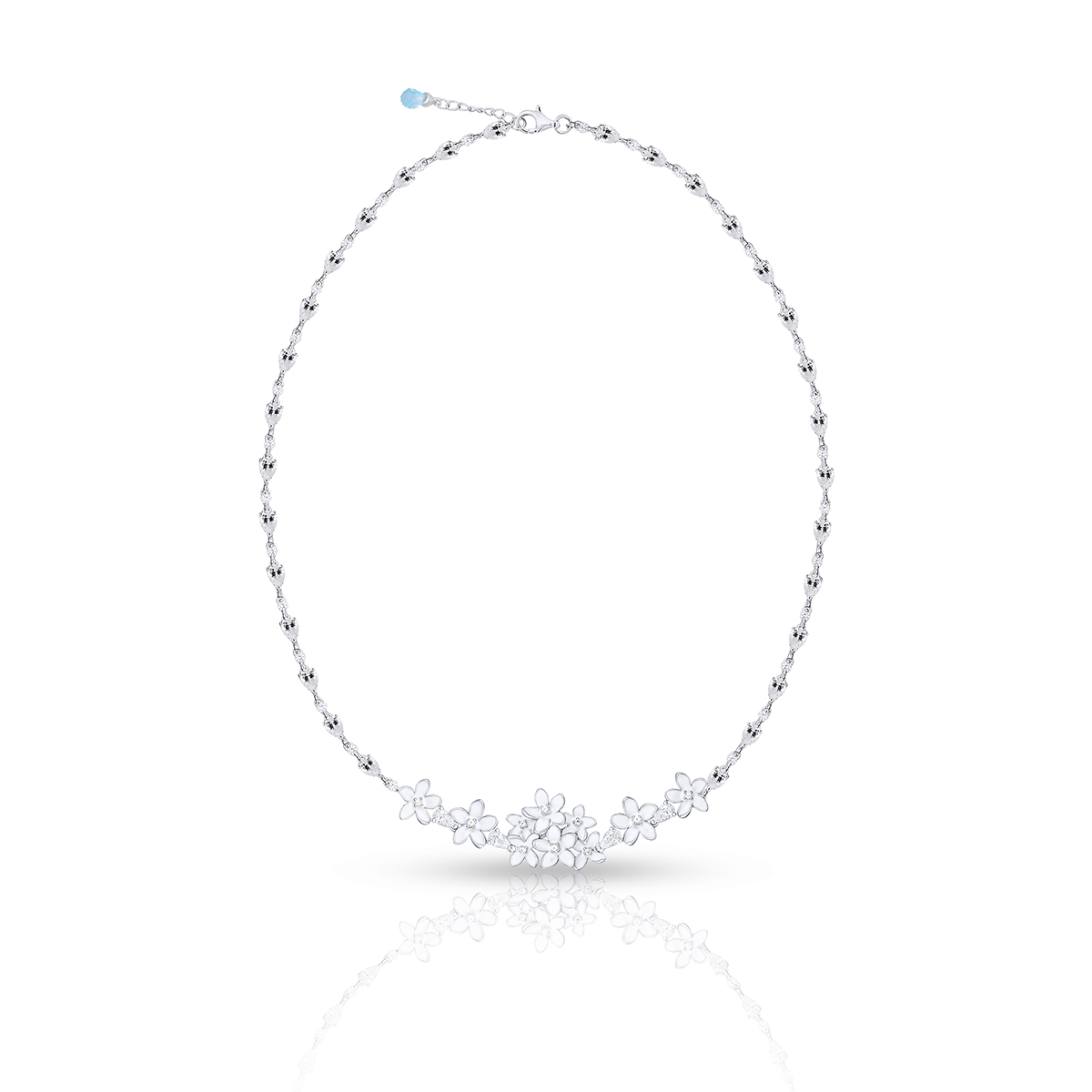 Naszyjnik srebrny Kwiaty Nocy Biały Bez