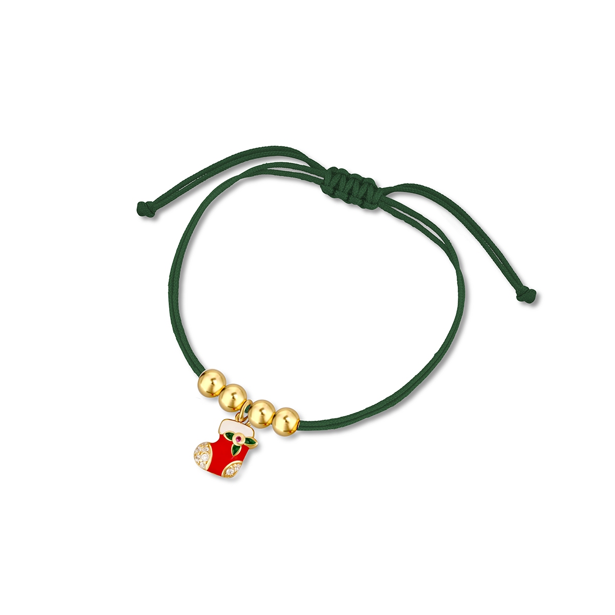 Bransoleta srebrna sznurkowa ze świątecznym akcentem