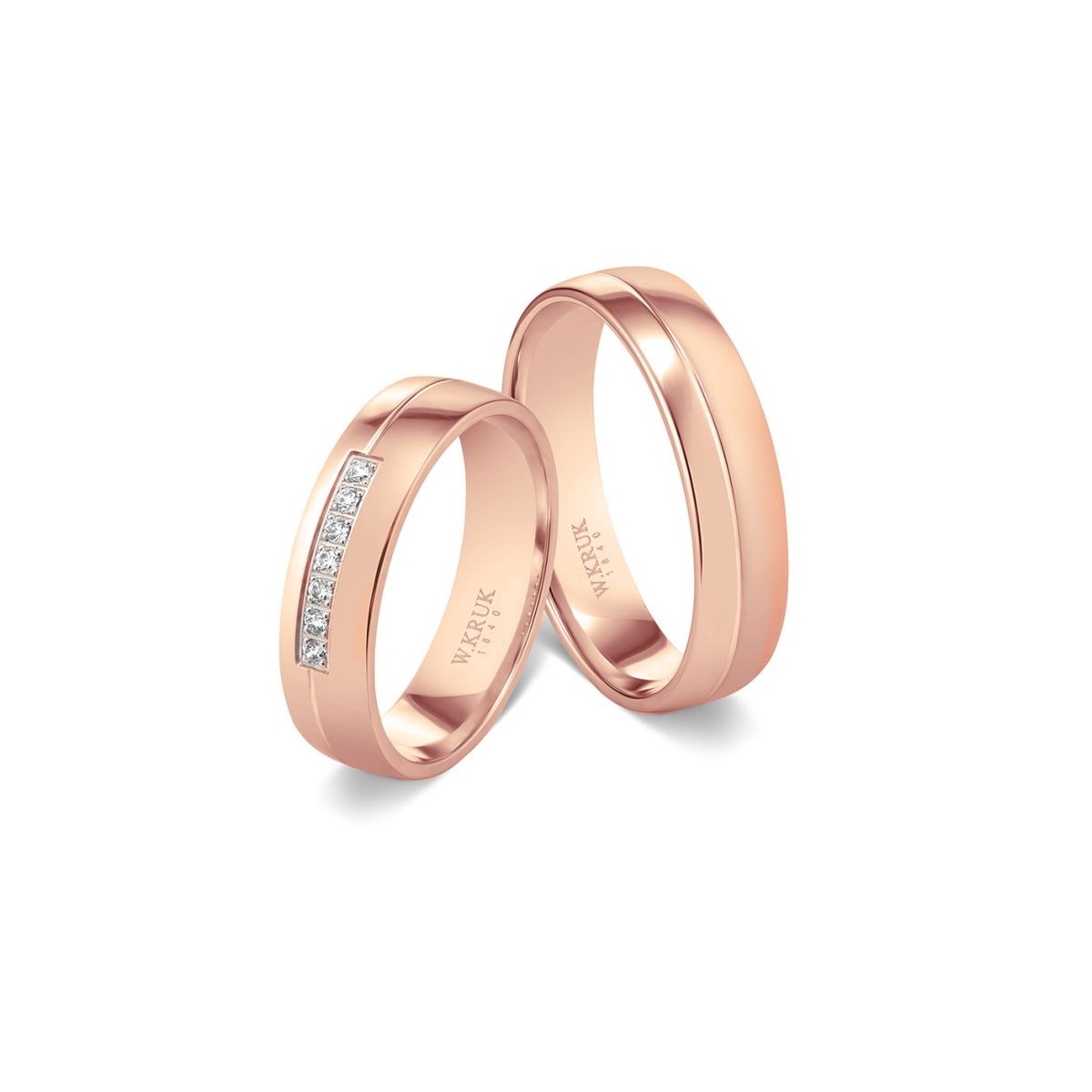 Komplet obrączek złotych PINK