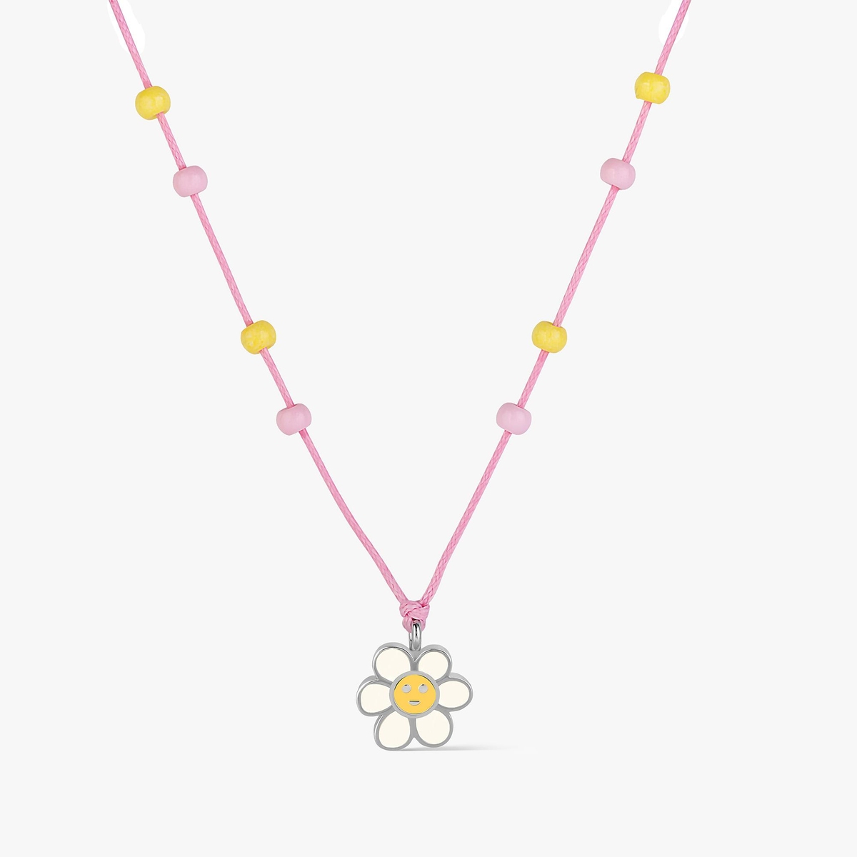 Naszyjnik sznurkowy ze stokrotką