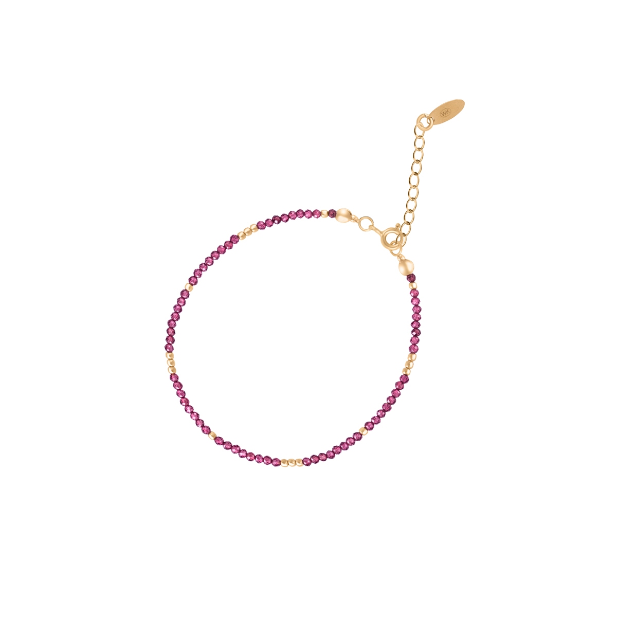 Bransoletka srebrna pozłacana z granatami