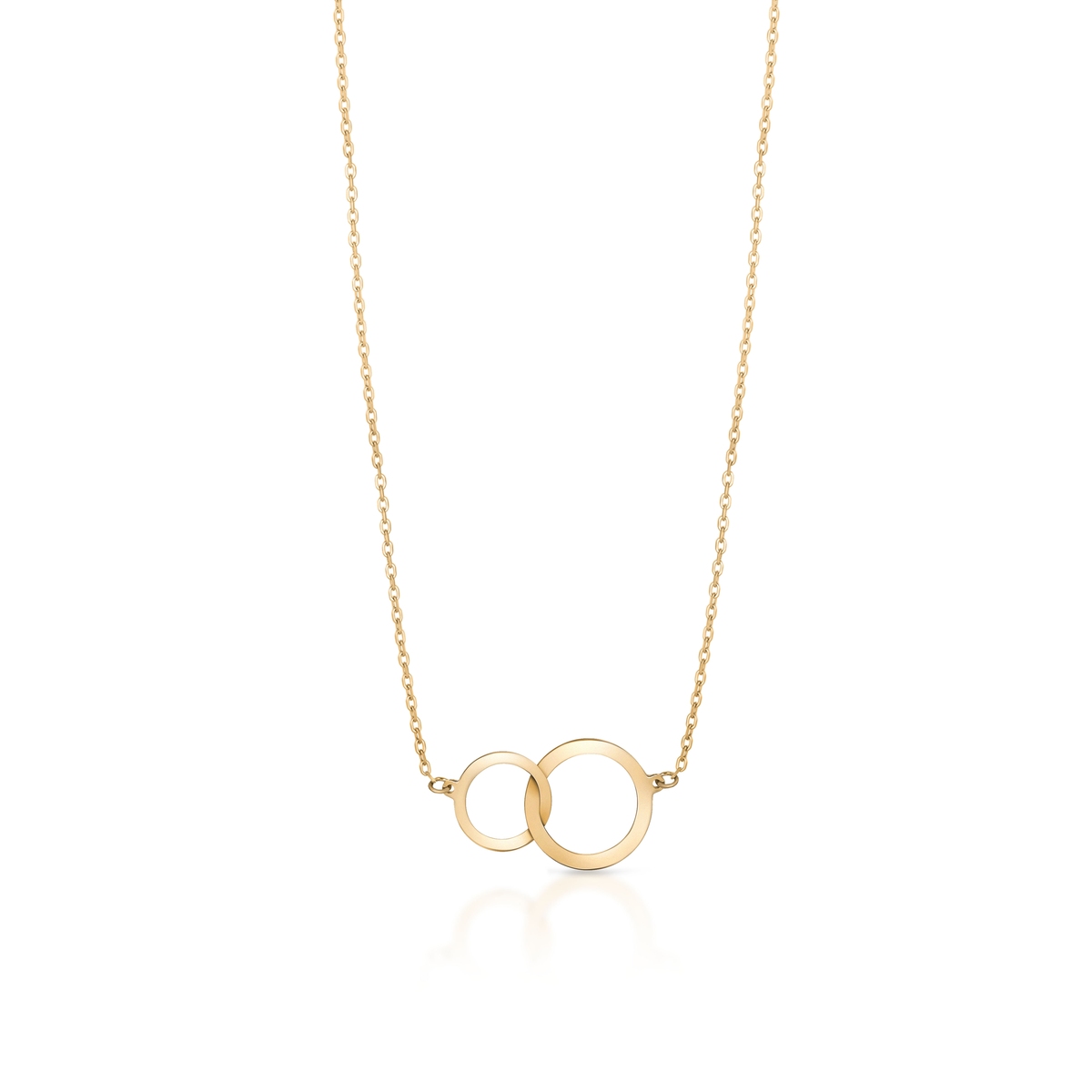 Naszyjnik złoty z motywem przeplatanych obręczy