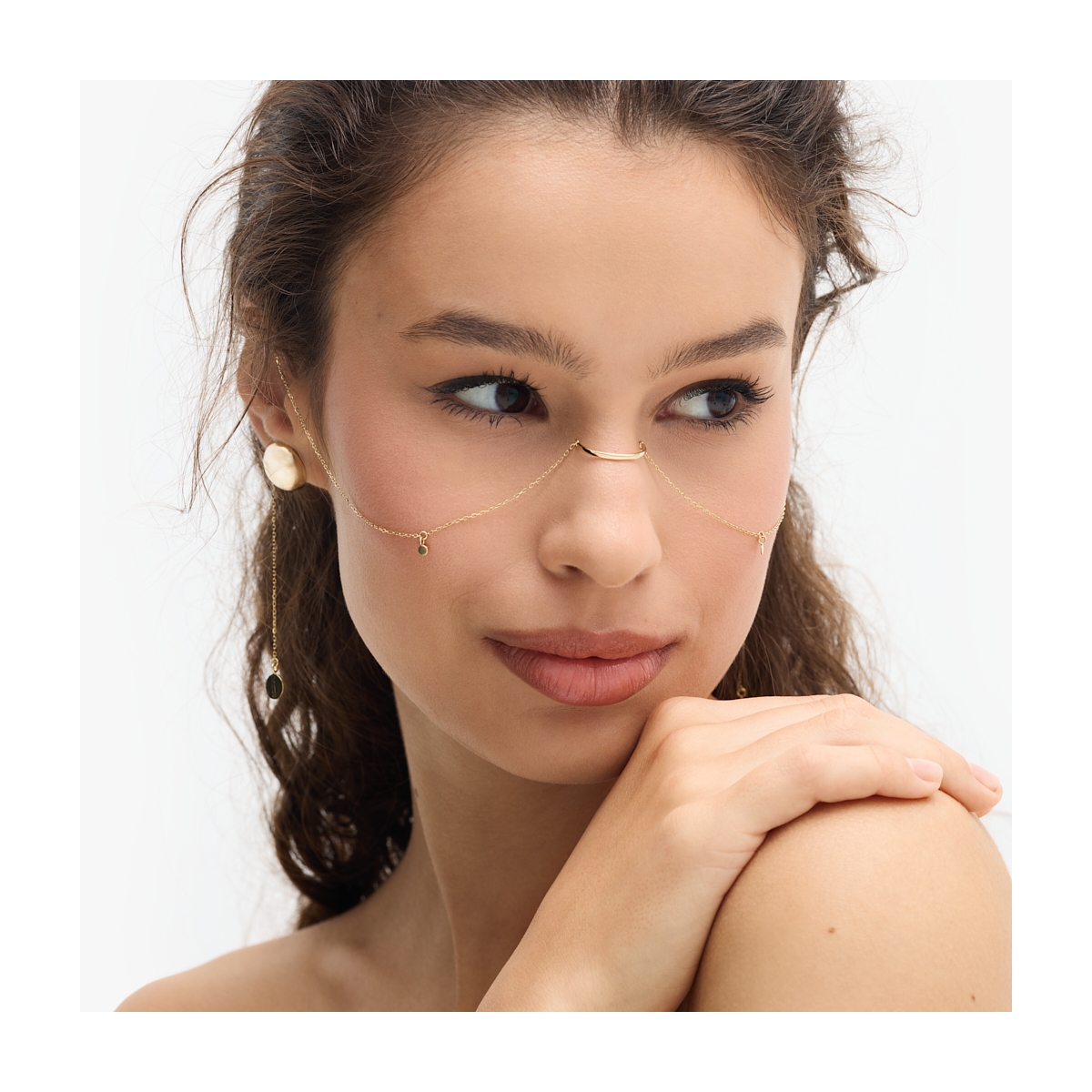 Ozdoba na twarz srebrna Follow