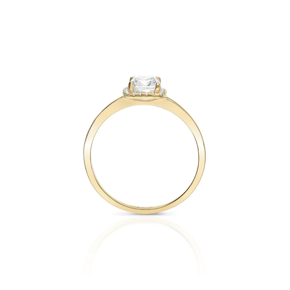 Pierścionek złoty z cyrkoniami